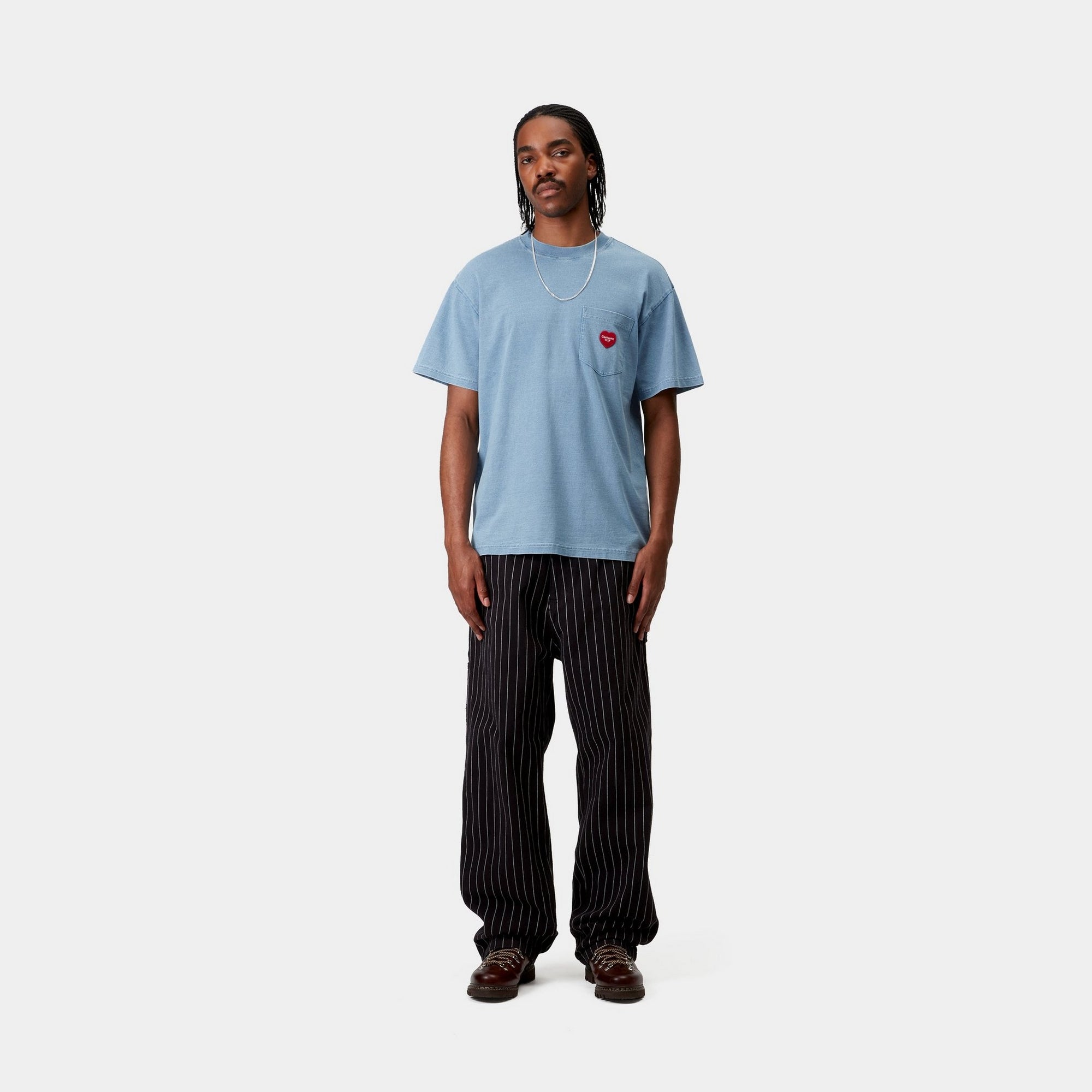 Men's Light Blue Pocket T-Shirt - Soft Cotton Casual Tee for Everyday Wear | Perfect for Work, Outings & Relaxing