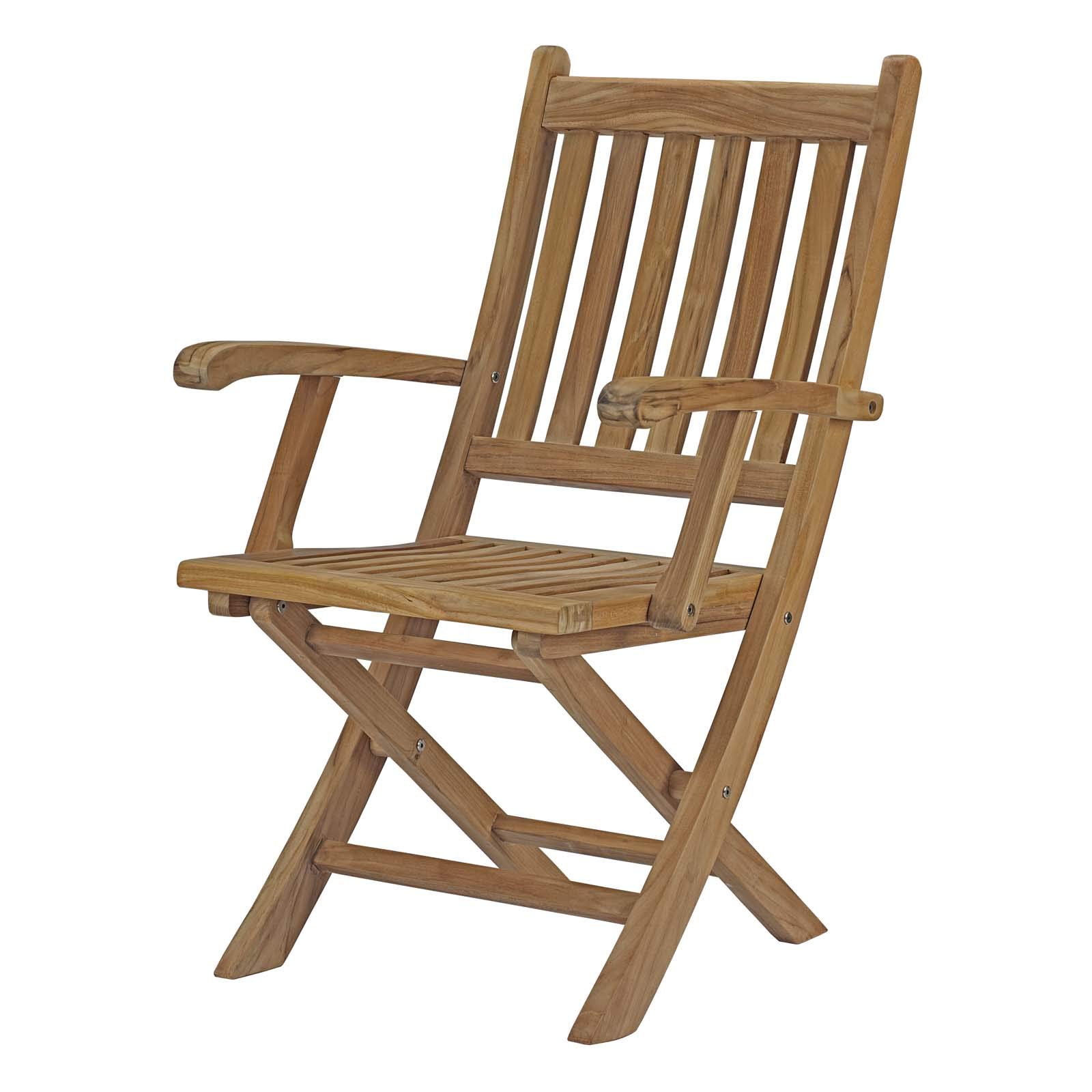 Modern Outdoor Patio Dining Set - Wooden Garden Chairs & Table for Balcony, Deck or Backyard - Natural Finish for Contemporary Style - Perfect for Al Fresco Meals, Relaxing & Entertaining