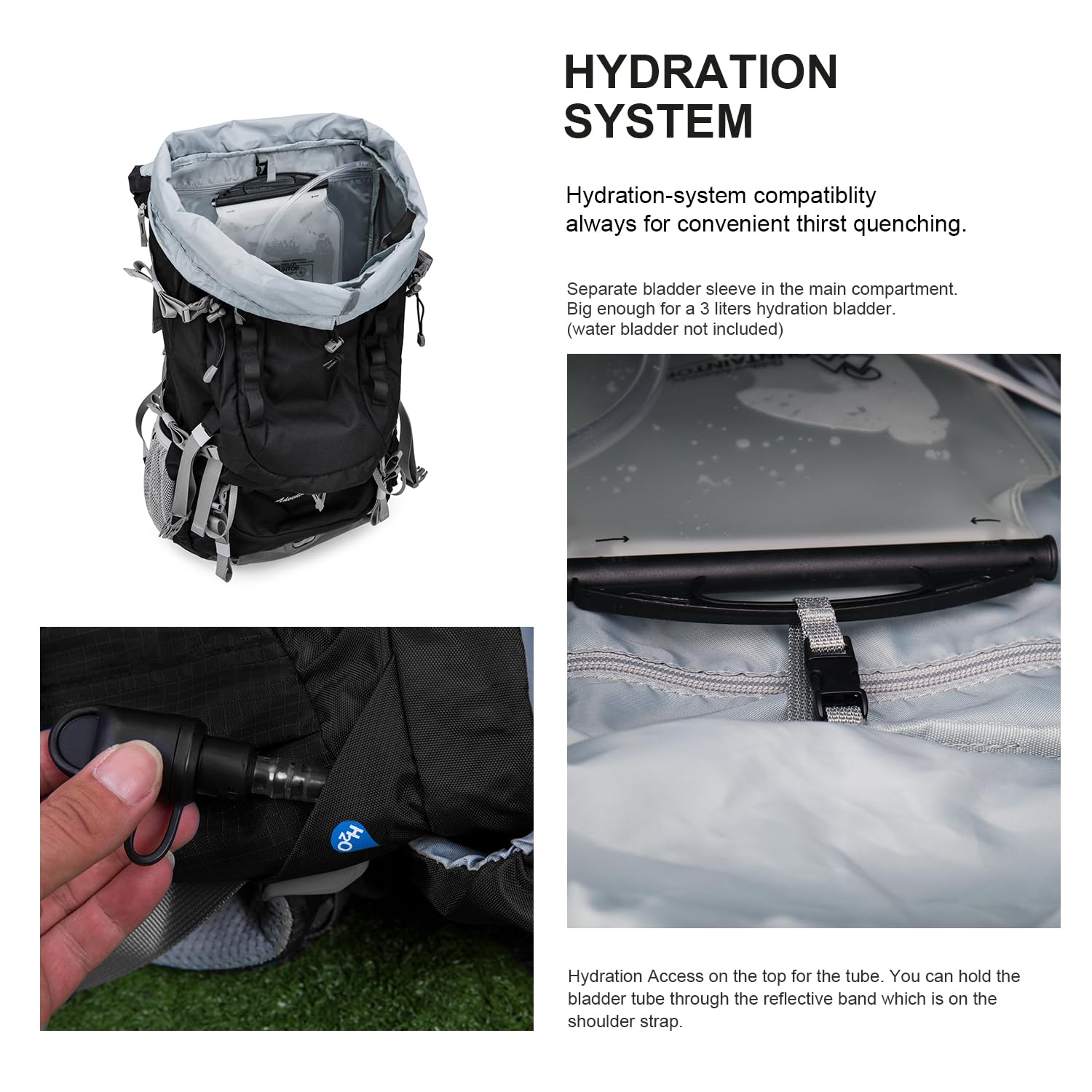 MOUNTAINTOP 80L Internal Frame Backpack for Men & Women - Lightweight Hiking Backpack with Adjustable Straps & Rain Cover - Perfect for Camping, Trekking and Outdoor Adventures