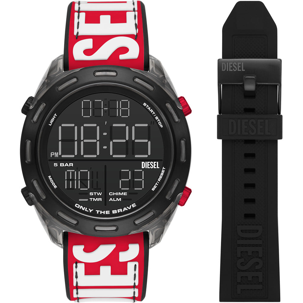 Diesel DZ2164SET Crusher Digital Men's Watch with Extra Band - Stylish & Durable for Everyday Wear, Workouts, and Outdoor Adventures