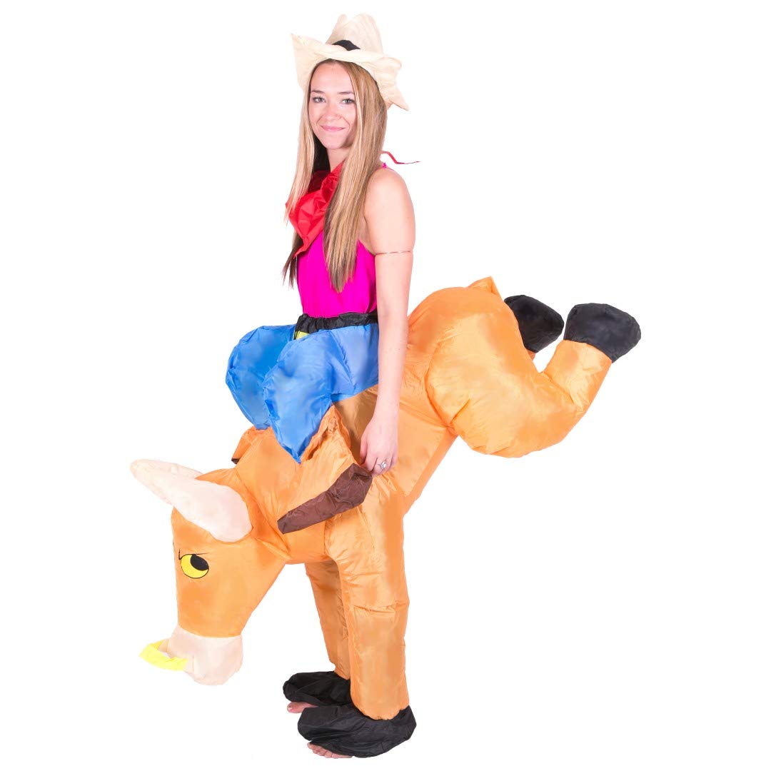 Bodysocks Bull Ride Inflatable Costume for Adults - One Size Fits Most - Funny Rodeo Party Outfit for Halloween, Cosplay & Themed Events