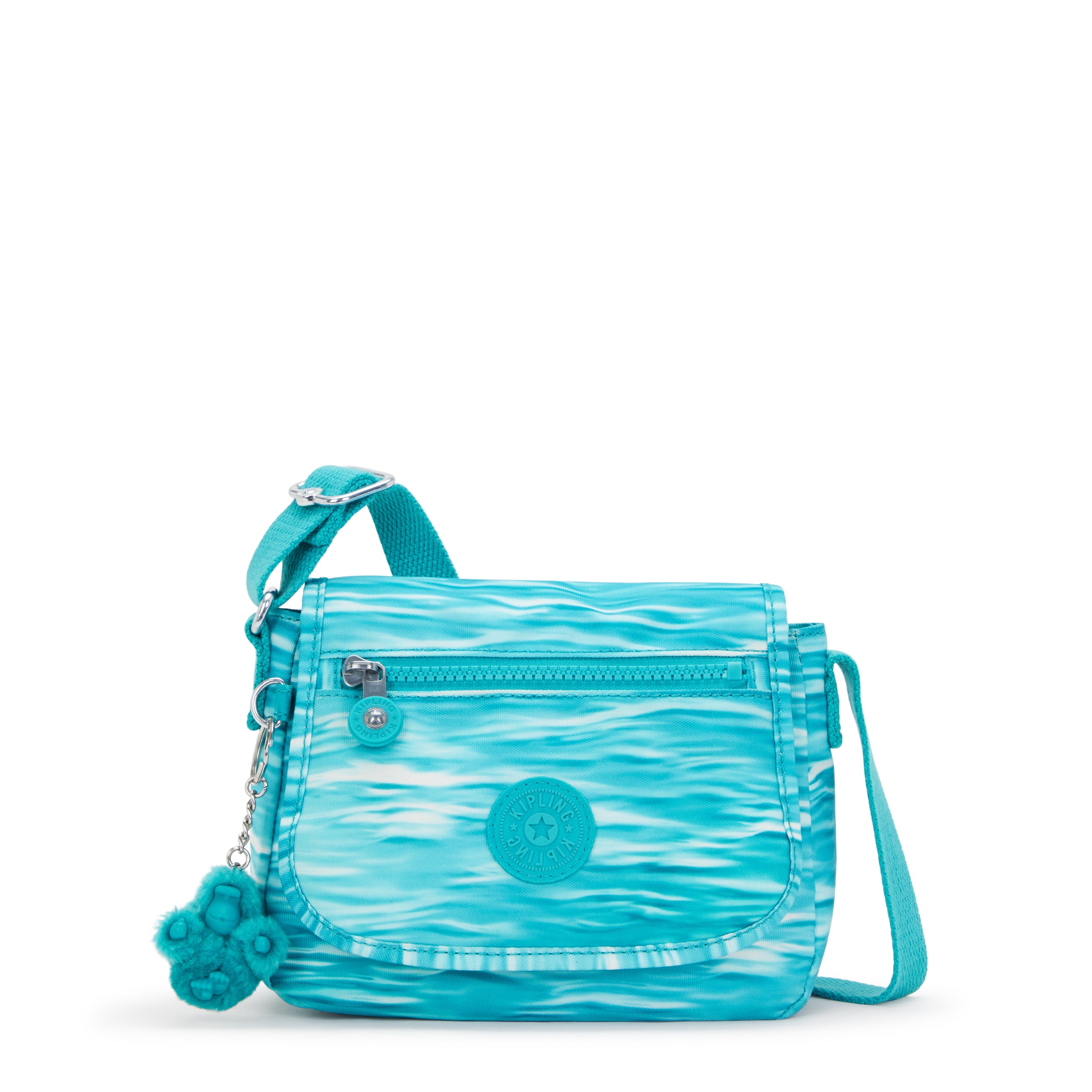 Kipling Sabian Printed Crossbody Mini Bag - Lightweight & Water-Resistant Aqua Pool Design for Women | Perfect for Travel, Shopping & Everyday Use