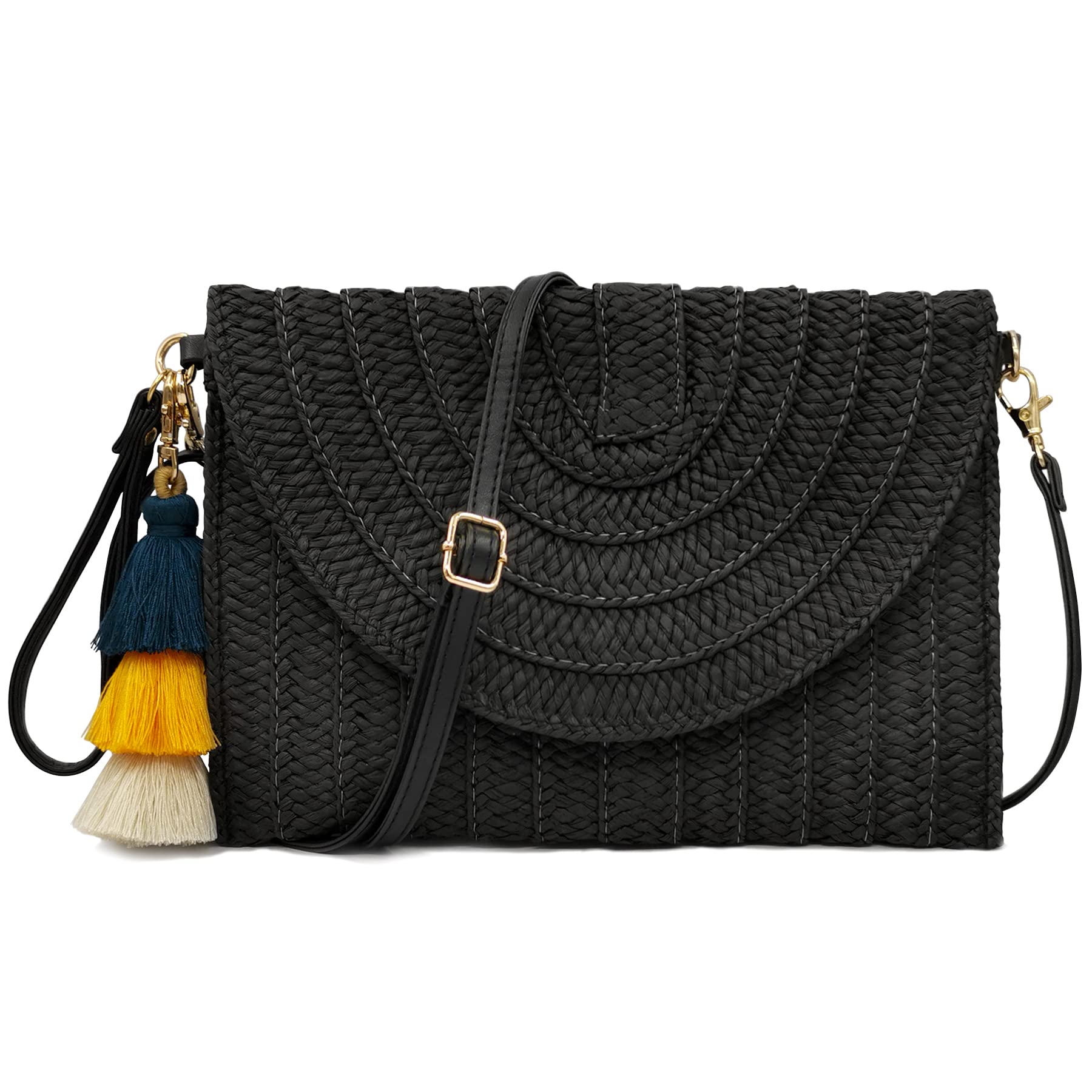 Aovtero Straw Crossbody Bag for Women - Beach & Summer Purse