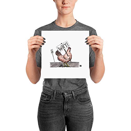 BellavanceInk: Limited Edition 'Why Did the Chicken Cross The Road?' Pen & Ink Watercolor Print - Whimsical Wall Art for Home, Office & Gift Giving