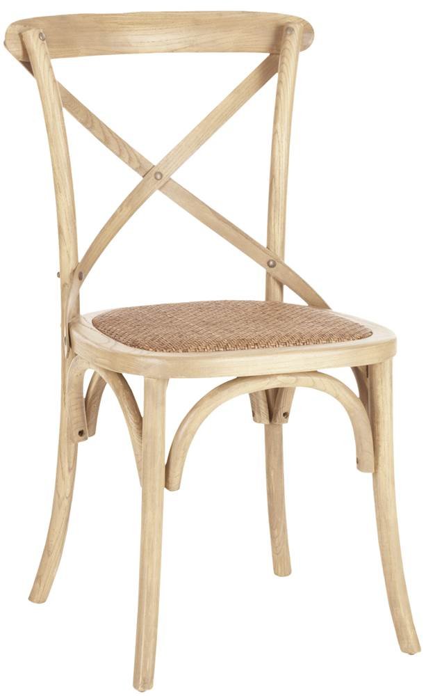 Safavieh Franklin Farmhouse X-Back Antique White Side Chair - Rustic Dining Room Accent Chair for Kitchen, Breakfast Nook & Farmhouse Decor