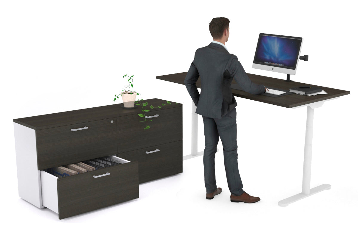 Flexi Premium Height Adjustable Standing Desk - 1600L x 700W Electric Ergonomic Workstation for Home Office & Executive Settings - Perfect for Remote Work & Productivity Boost