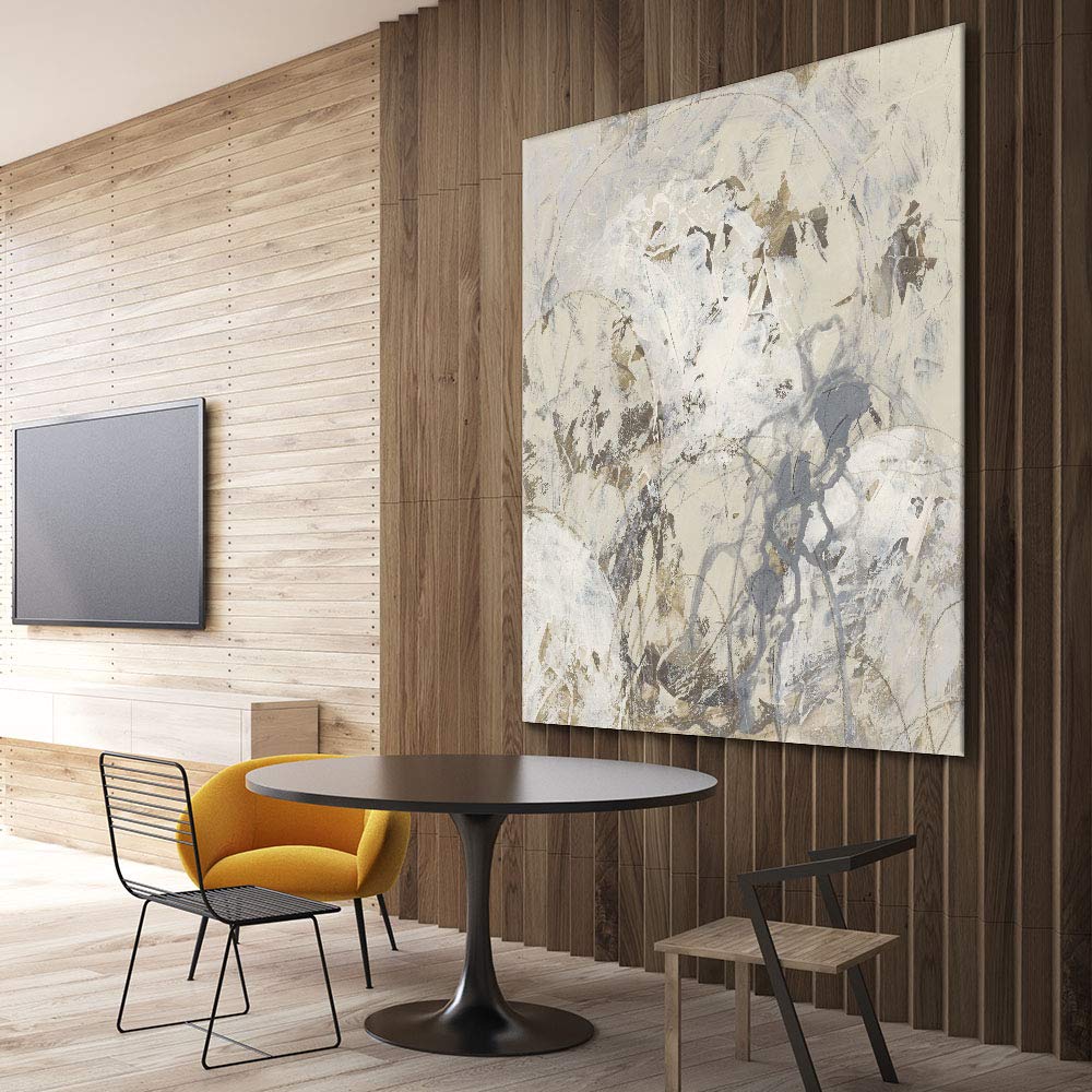 Large Modern Impasto Gesture Abstract Art Giclee Canvas Print - 72x72 Inches, Brown | Wall Decor for Living Room, Office & Bedroom