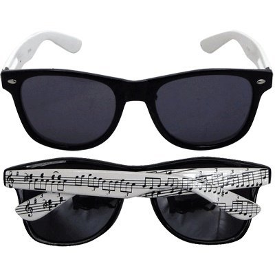 Funny Music Staff Sunglasses for Men & Women - Black Novelty Gift for Musicians, Teachers, Students | Perfect for Concerts, Parties & Costumes