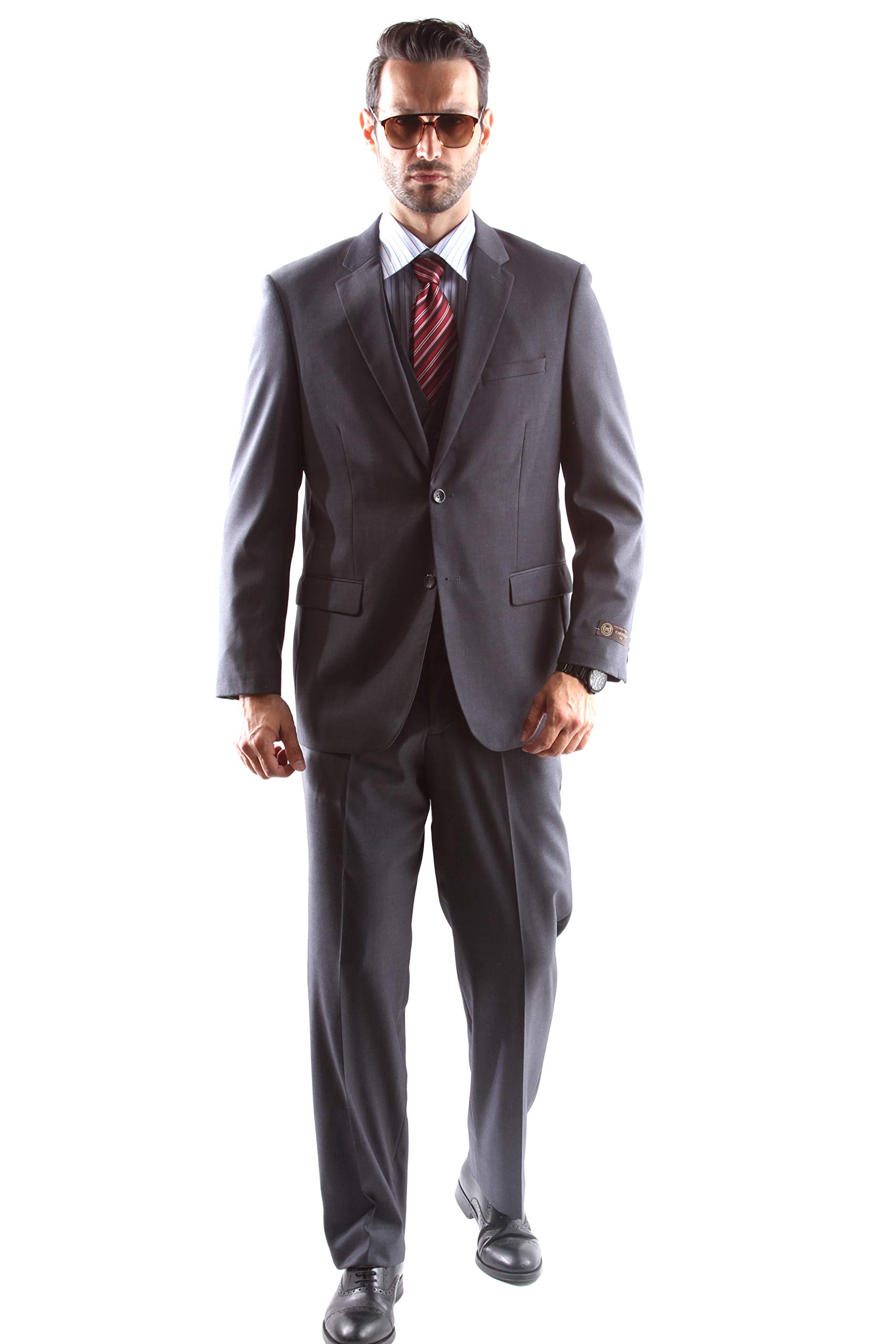 Premium Men's Single Breasted 2-Button Slim Fit Suit - Formal Business Attire for Weddings, Interviews & Office Wear