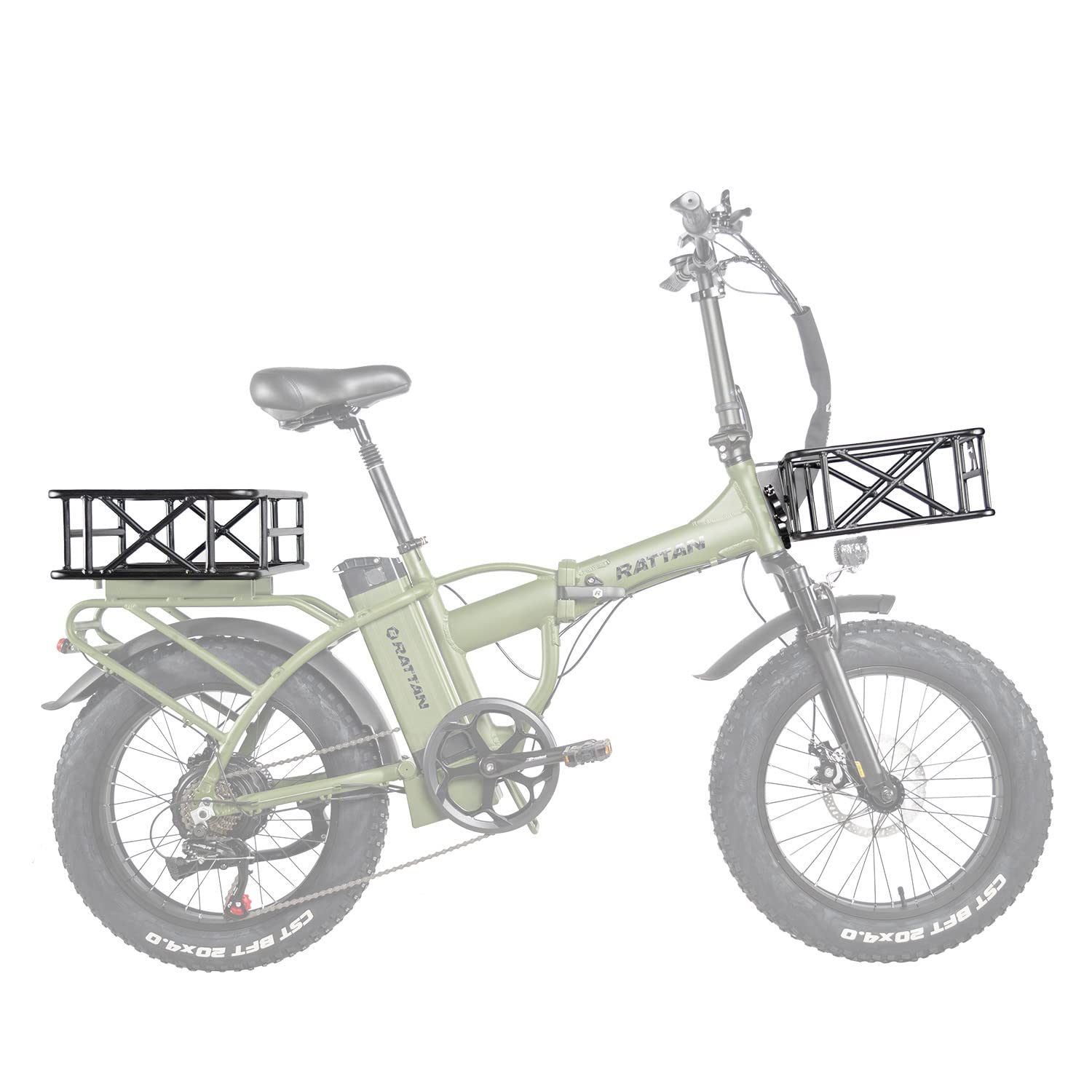 Rust-Proof Rattan Electric Bike Rear Basket - Compatible with Rattan LM/LF Ebike Models - Durable Bicycle Accessory for Women - Perfect for Grocery Shopping & Daily Commuting