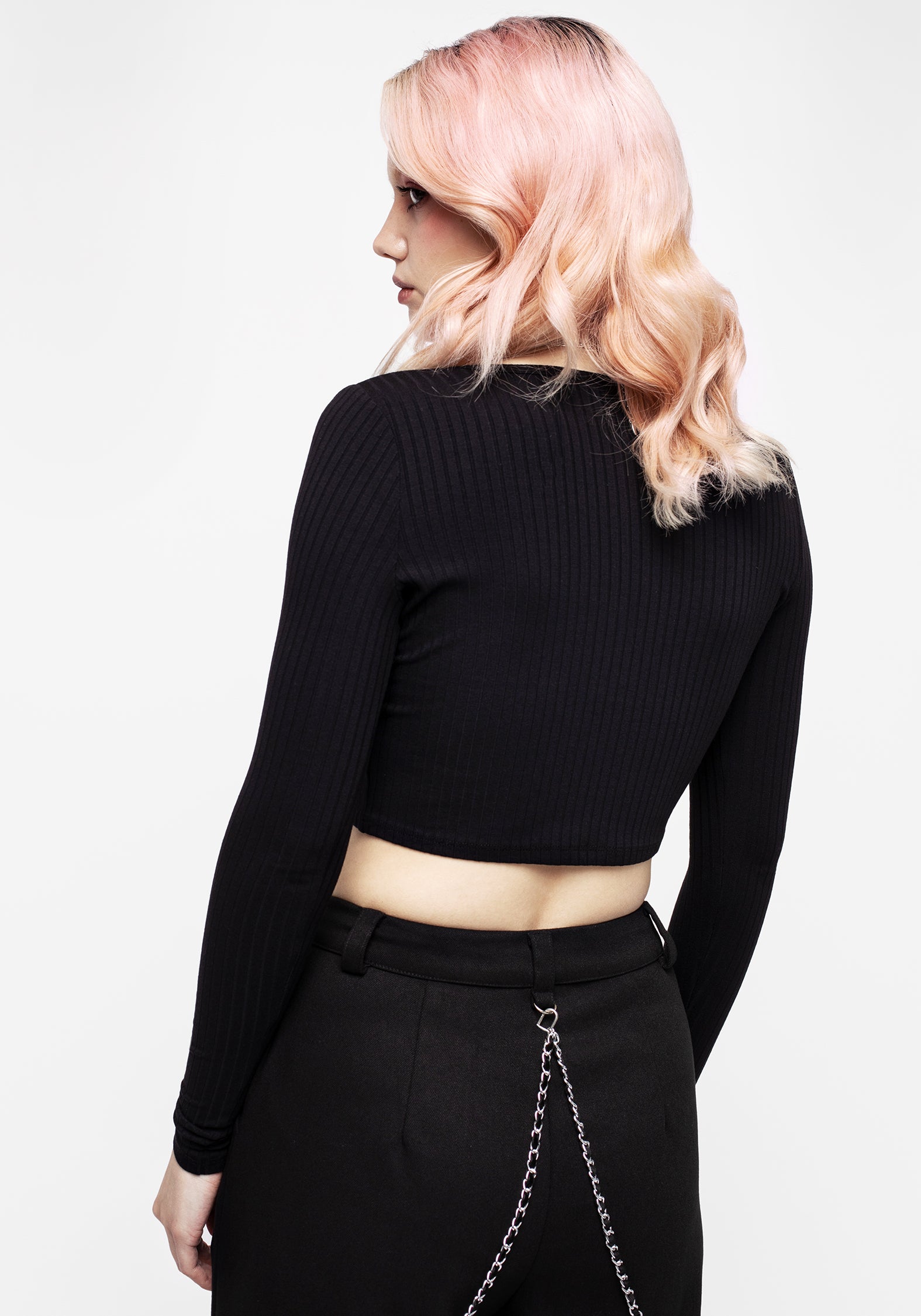 Daimonion Lace Up Crop Top Women's Fashion Tops - Sexy Short Sleeve Blouse for Casual Wear, Night Out & Summer Outfits