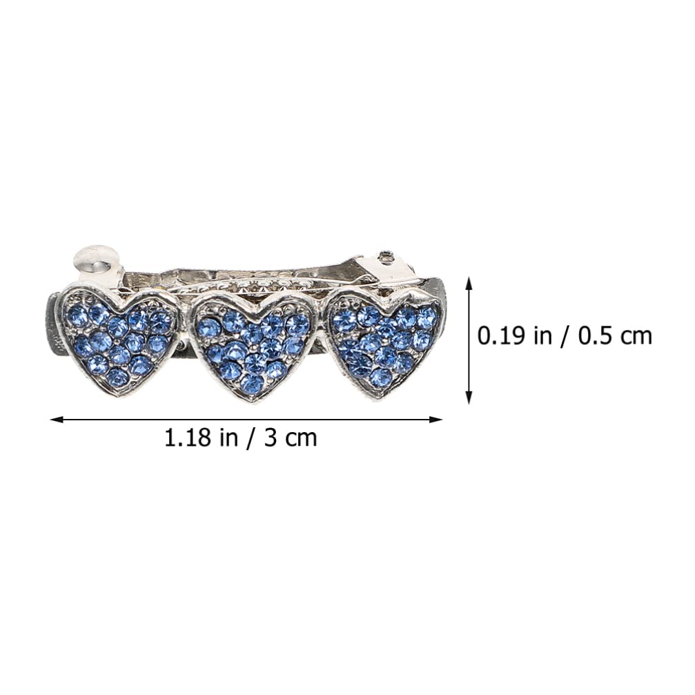 Balacoo 3pcs Rhinestone Dog Hair Clips - Heart Crown for Puppies & Girls | Christmas Pet Accessories