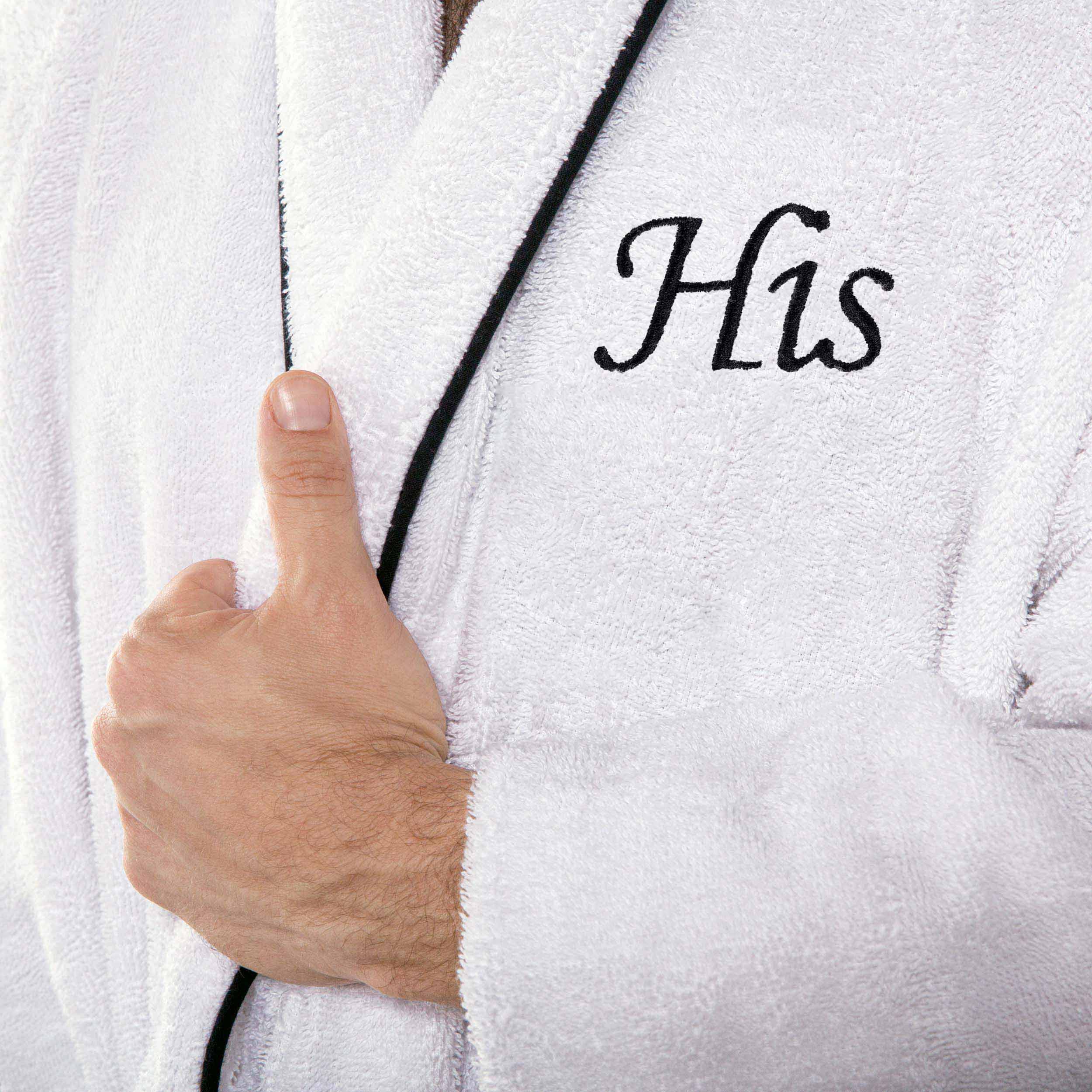 Premium Cotton Unisex Bathrobe for Adults - Soft, Fluffy & Highly Absorbent - White Embroidered Spa Robe for Relaxation, Hotels & Home Comfort
