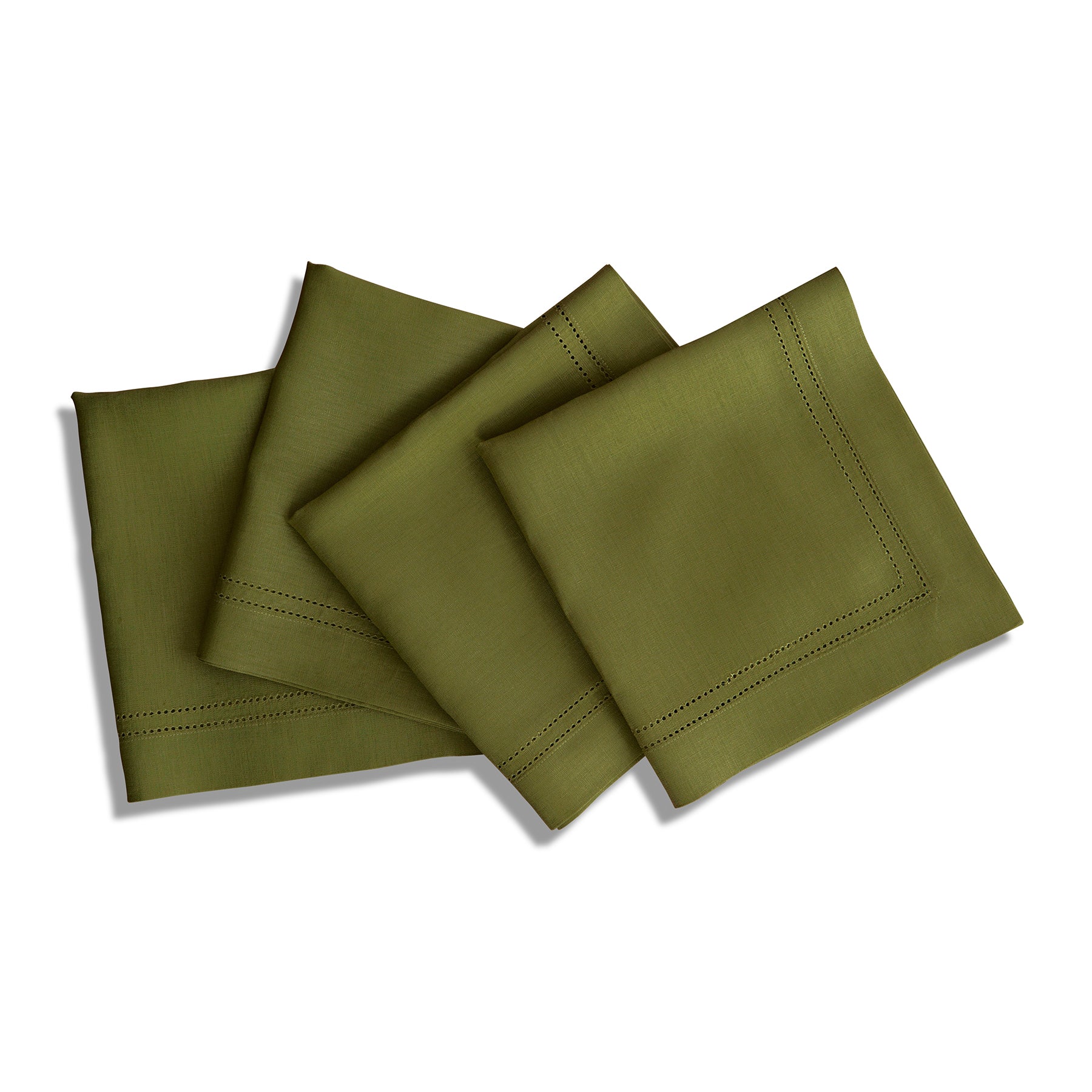 Premium Linen Double Hemstitch Napkins Set of 4 - Elegant Dinner Table Decor for Formal Dining & Special Occasions