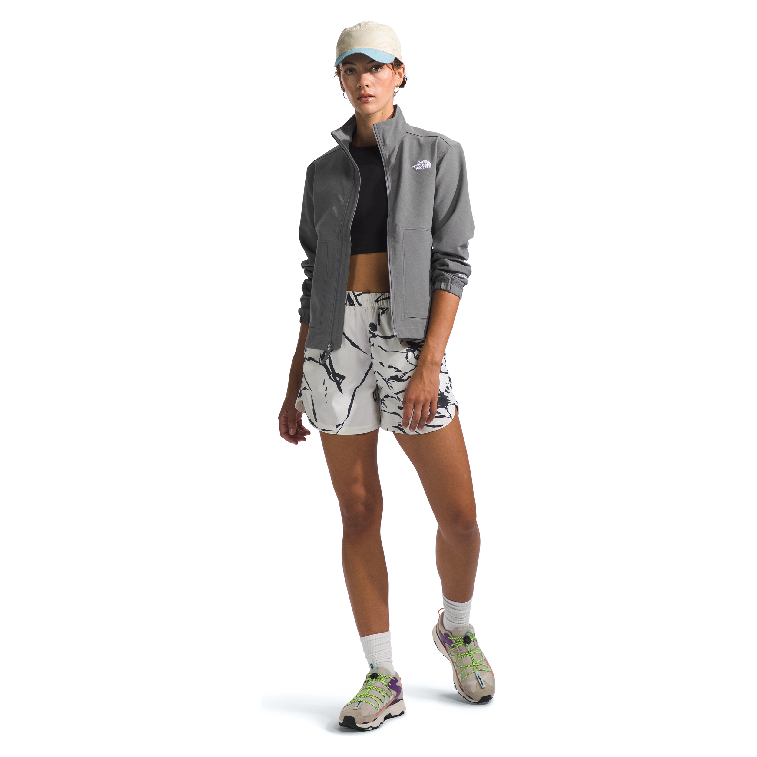The North Face Women's Willow Stretch Jacket - Waterproof Windbreaker, Lightweight Hiking Jacket for Outdoor Adventures (Smoked Pearl) | Perfect for Hiking, Camping & Travel