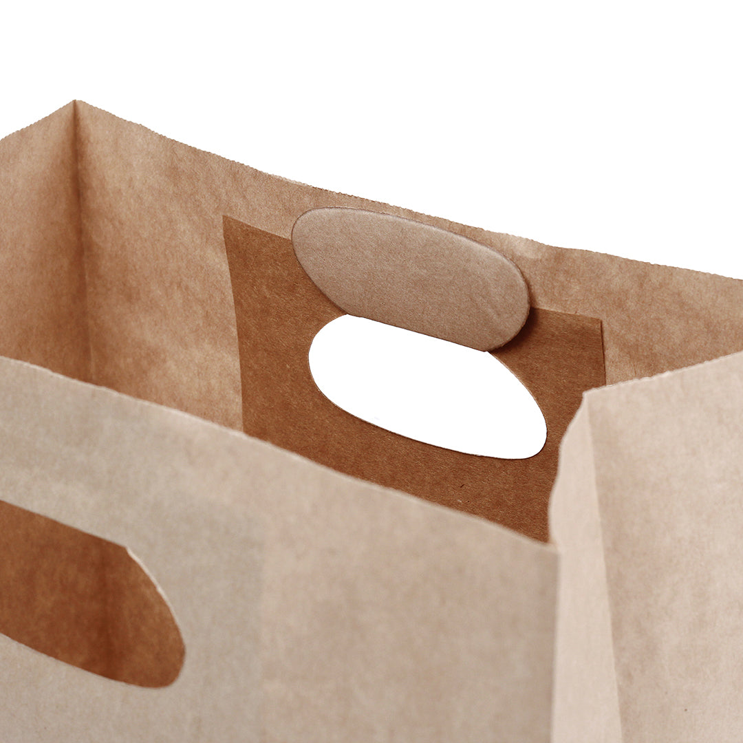 Eco-Friendly Kraft Paper Take Out Bags with Handles - 11
