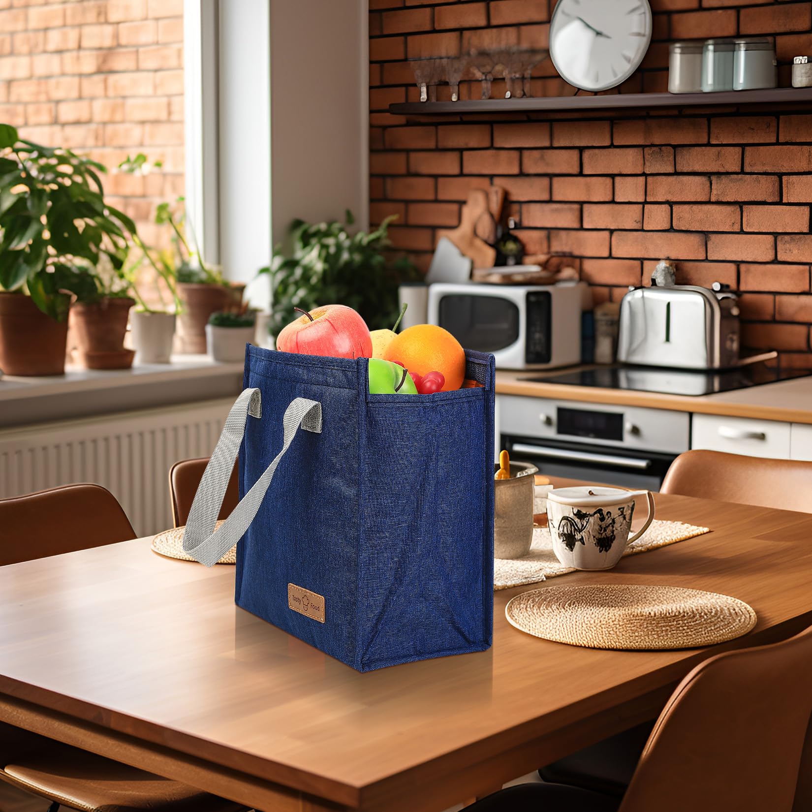 Insulated Lunch Bag for Women & Men - Reusable Lunch Box Tote for Work, Office, Travel - Leakproof & Thermal Food Container - Perfect for Picnics, Commuting & Outdoor Activities - Black