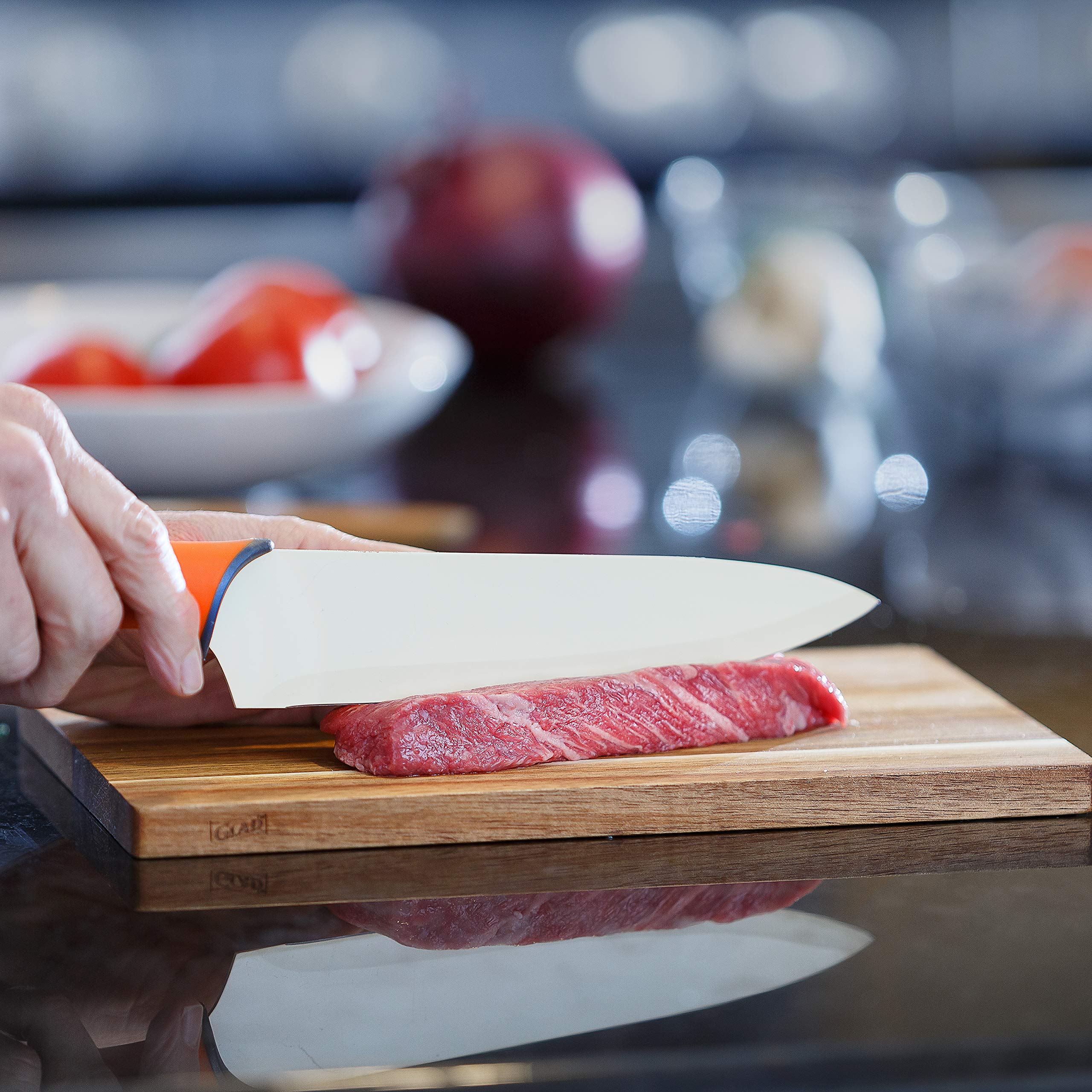 Premium GLAD Kitchen Knife Set - 6-Piece Stainless Steel Chef Knives with Protective Sheaths | Ultra-Sharp Colored Blades & Ergonomic Non-Slip Handles | Complete Cooking Essentials for Home Chefs & Culinary Enthusiasts | Perfect for Meal Prep, Slicing, Dicing & Professional Cooking