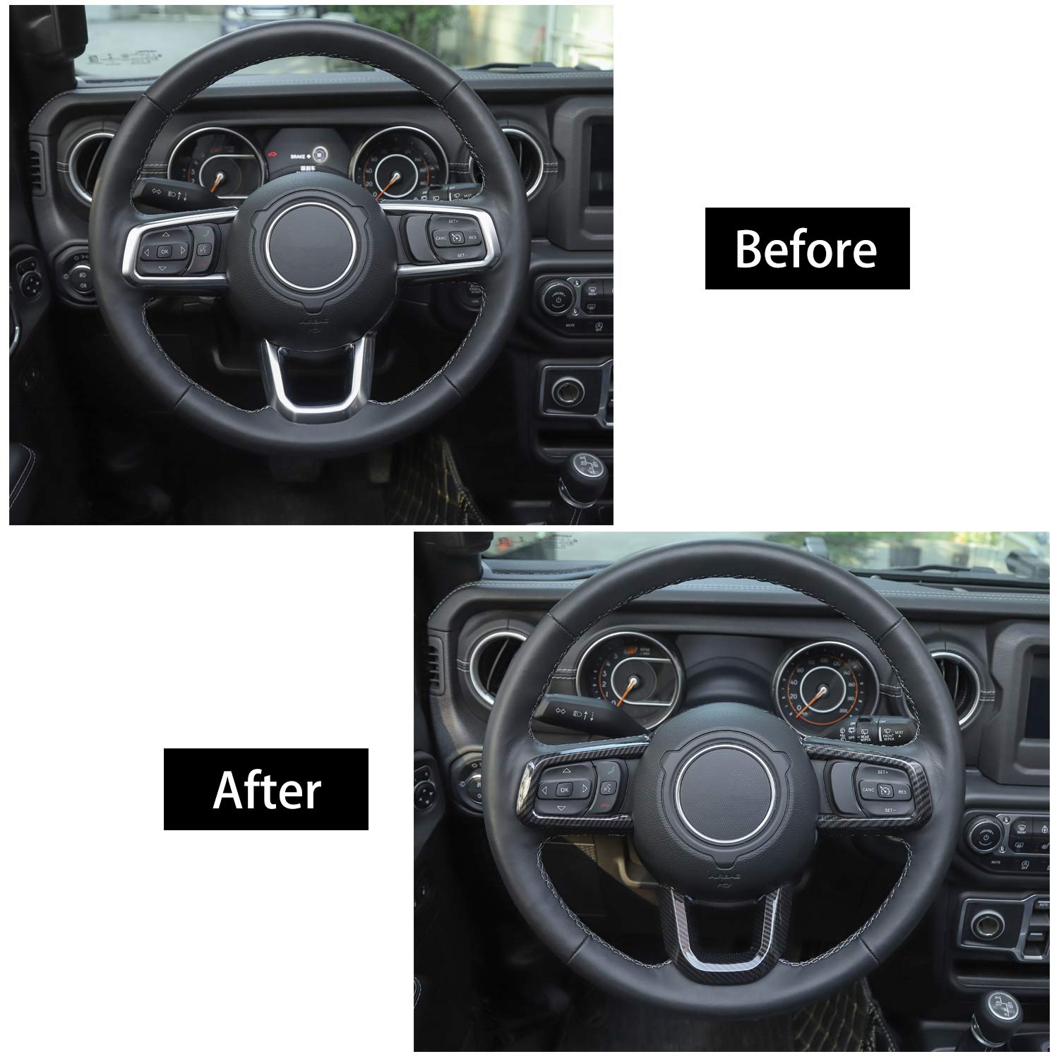 Carbon Fiber Interior Trim Kit for Jeep Wrangler JL/JLU & Gladiator JT (2018-2023) - 7-Piece Set with 8.4