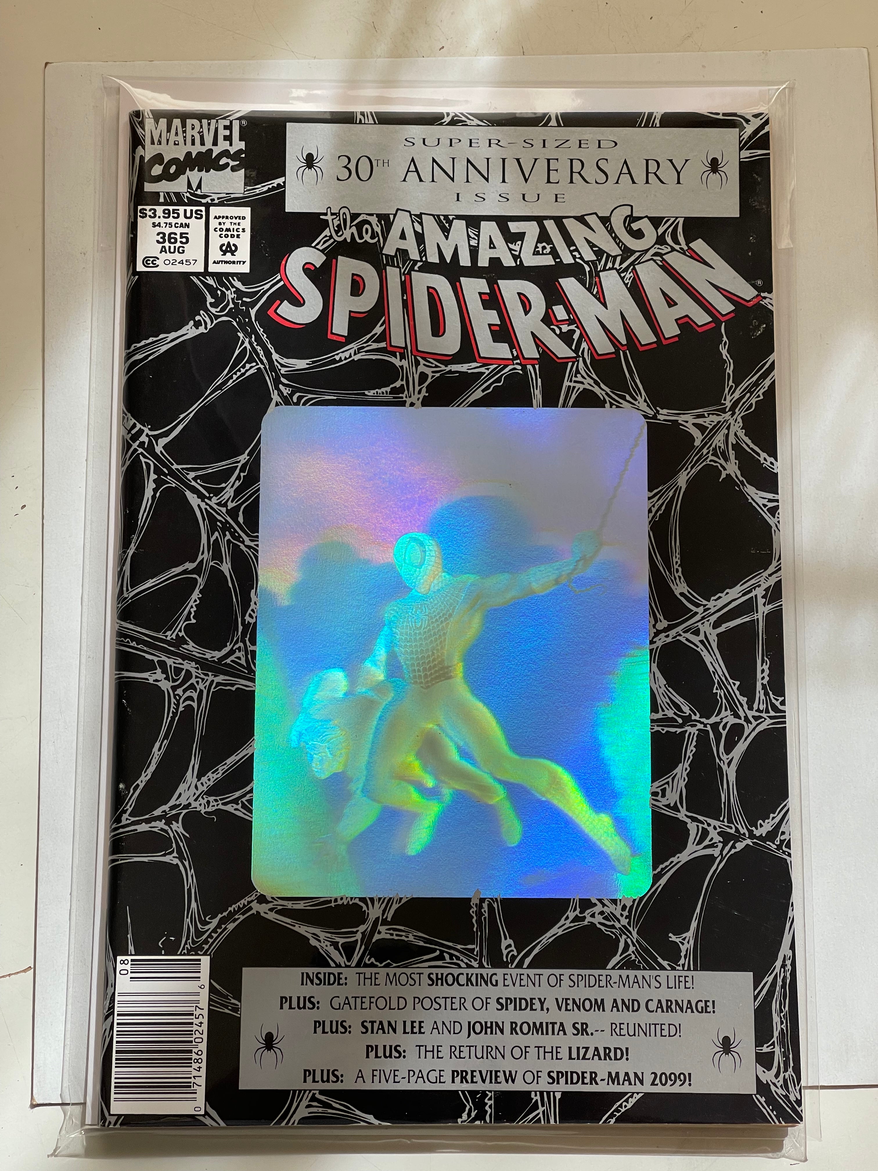 Vintage Amazing Spider-Man Hologram Cover Comic Book #365 - Rare Collectible for Marvel Fans & Comic Enthusiasts | Perfect for Display, Gifts & Investment