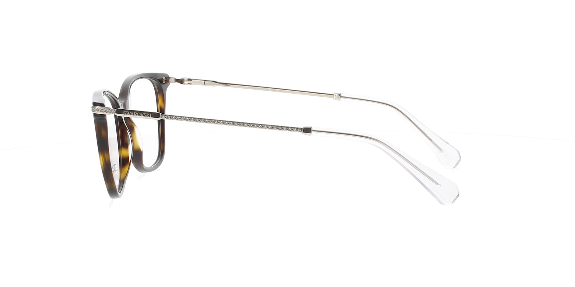 Elegant Dark Havana & Gold Swarovski Crystal Eyeglass Frames - Luxury Fashion Accessories for Women, Perfect for Office, Party & Special Occasions
