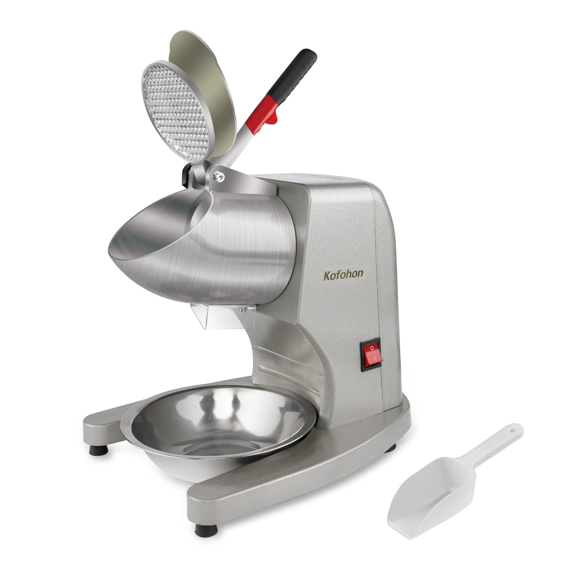 Commercial & Home Electric Ice Shaver Machine - 300W Dual Stainless Steel Blades, 216Lbs/H High Capacity Snow Cone Maker with Higher Ice Outlet (2000RPM) - Perfect for Restaurants, Bars, Parties, and Home Use