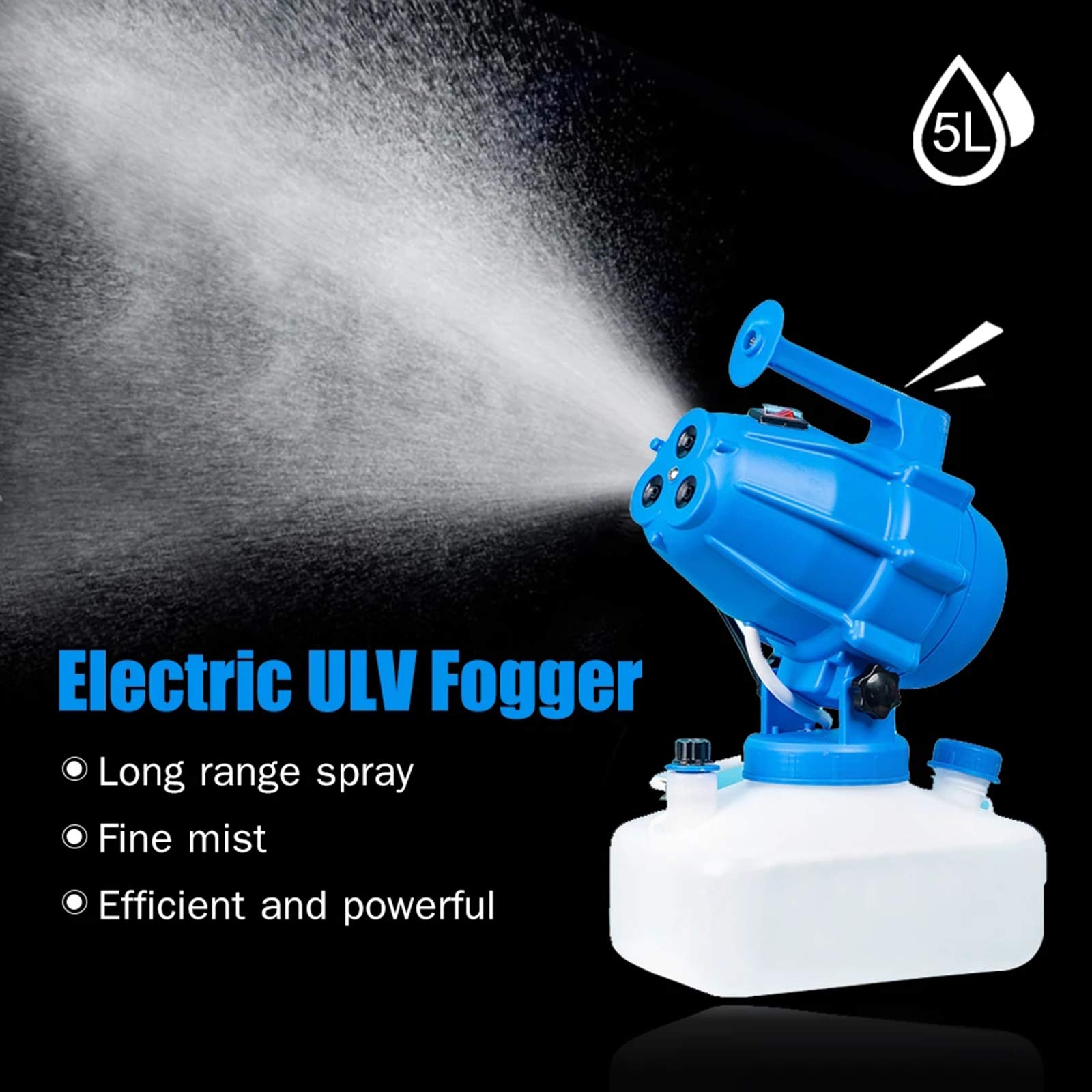 JMG 5L Electric ULV Fogger Sprayer - Cold Fogging & Ultra-Low Volume Nebulizer for Indoor/Outdoor Sterilization - 110V/220V for Garden, Yard, Greenhouse & Disinfection