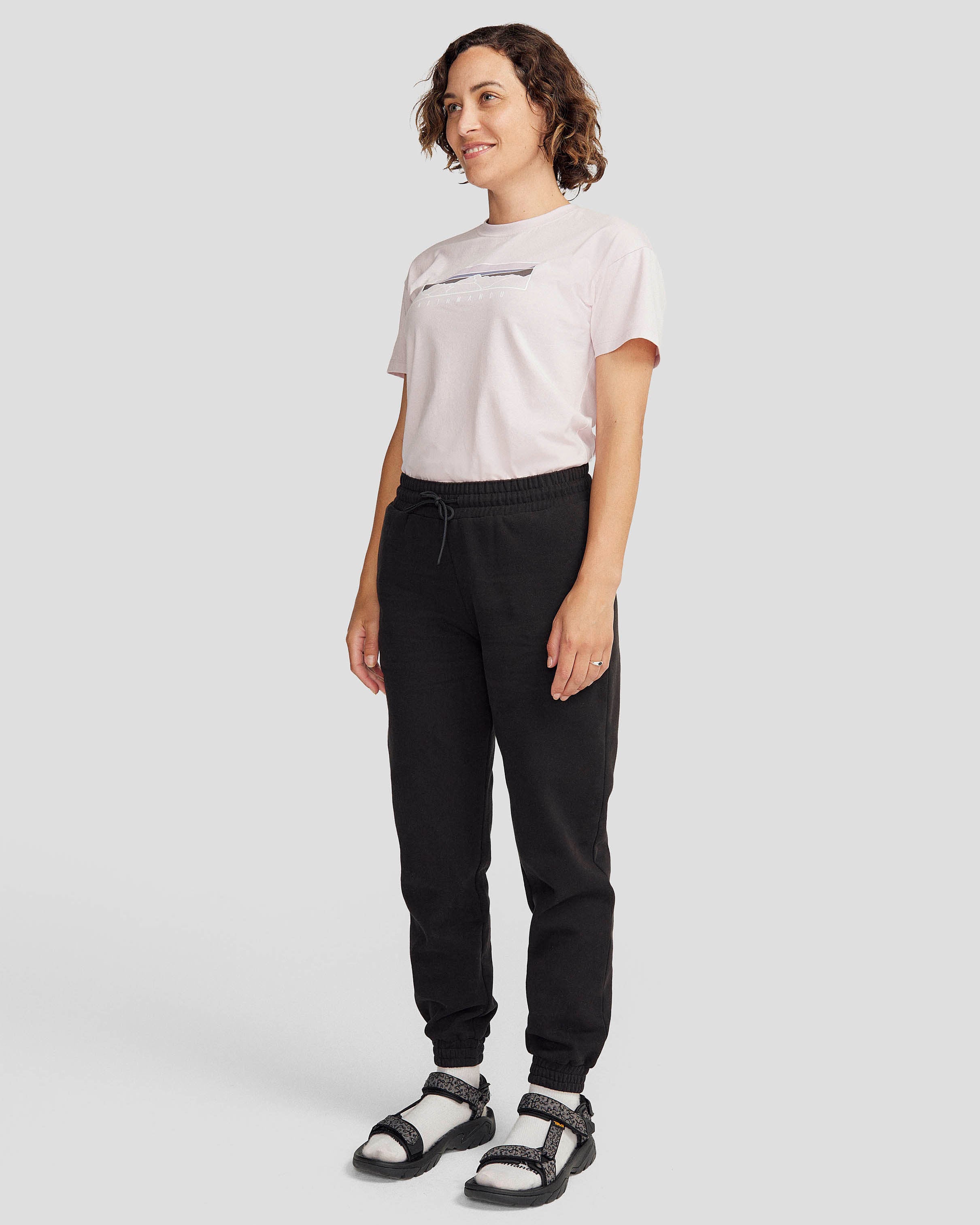 Women's Comfortable Relaxed Joggers with Peak Badge - Black Stingray Color for Casual Wear, Lounge & Running