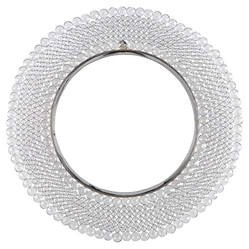 BOWERY HILL Modern Accent Mirror - Clear Glass with Silver Frame - Elegant Wall Decor for Living Room, Bedroom, or Entryway