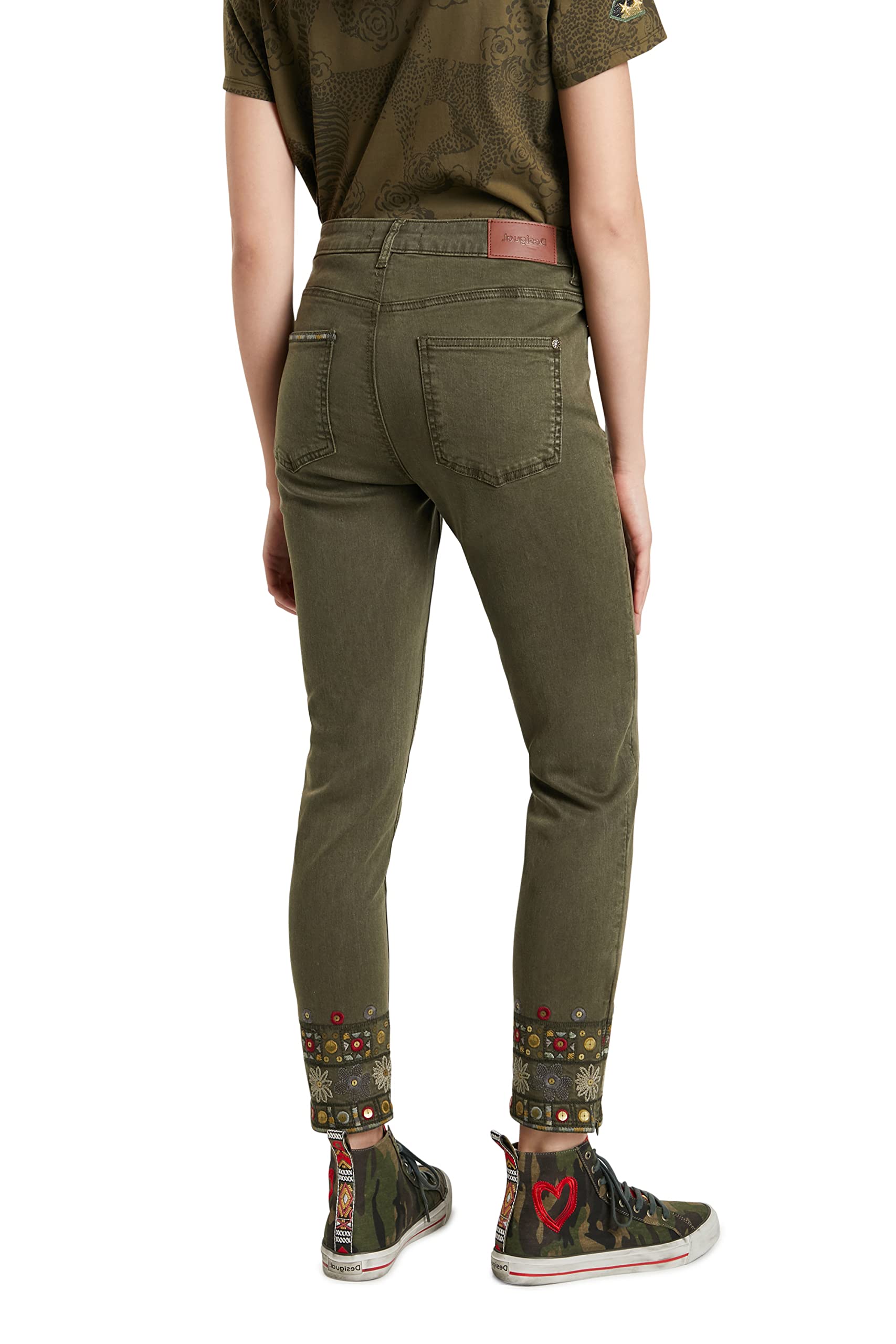 Desigual Women's Non Denim Ankle Pants - Stylish Stretch Casual Trousers for Women | Perfect for Work, Travel & Everyday Wear