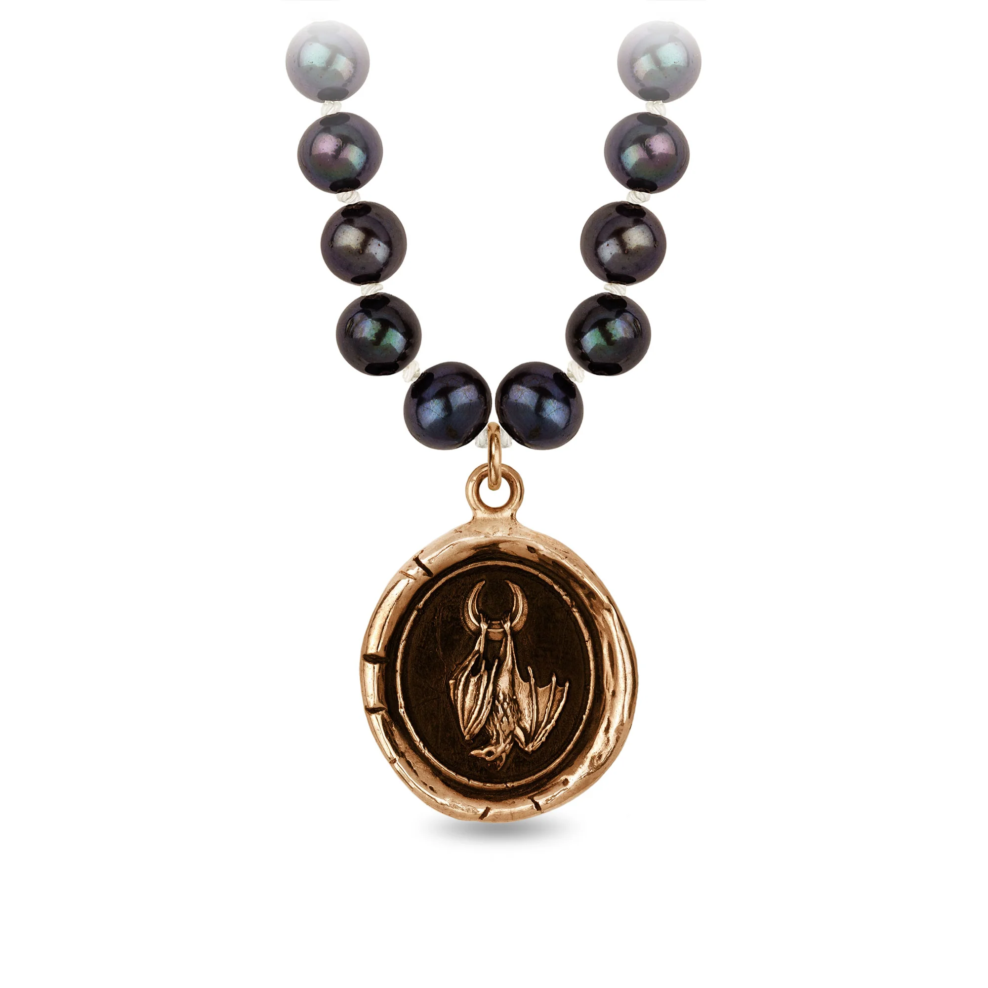 Dark Side Freshwater Pearl Necklace for Women - Gothic Jewelry for Halloween, Cosplay & Alternative Fashion - Elegant Black Pearls for Evening Wear & Special Occasions