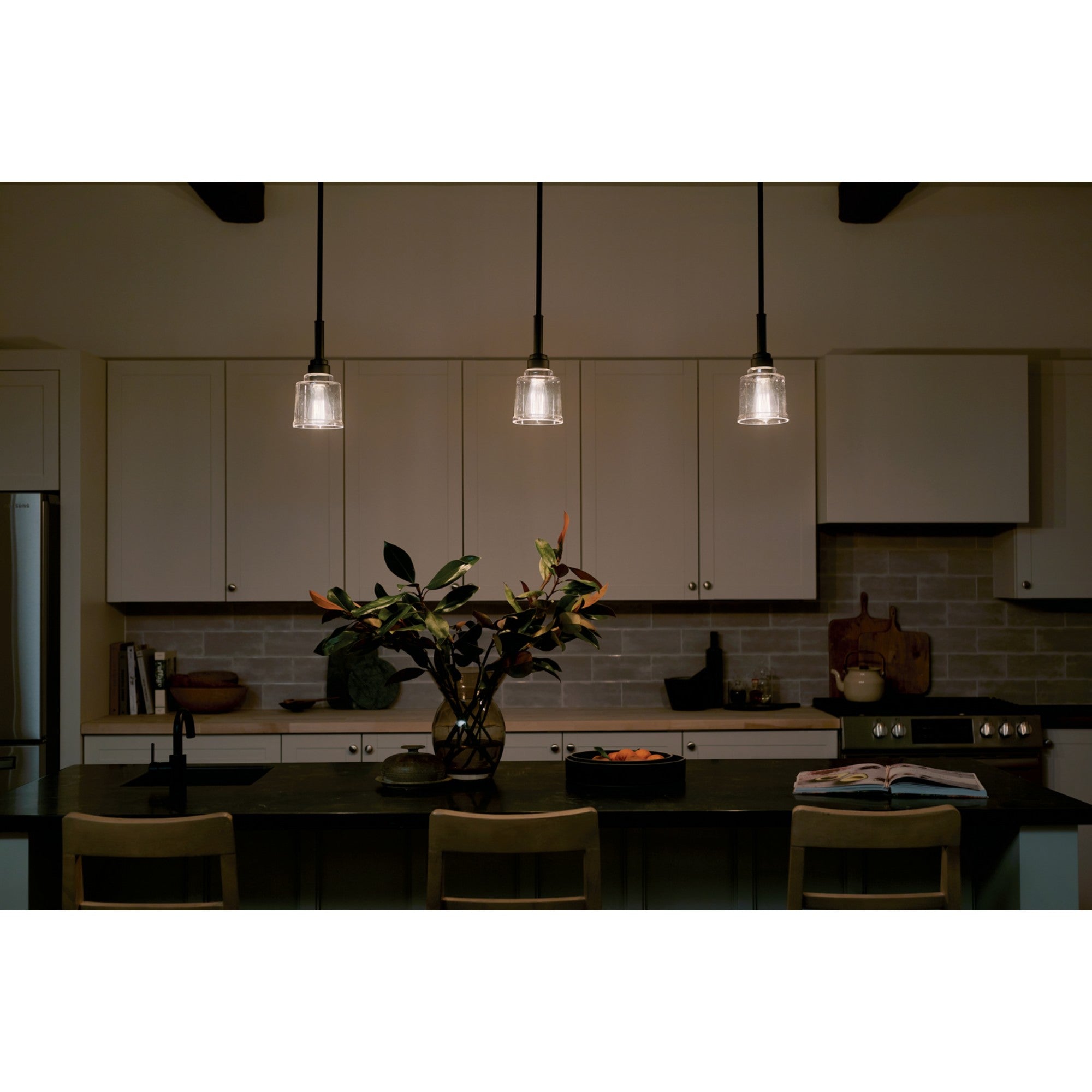 Aivian 5 Inch Modern Black Pendant Light - Sleek Hanging Fixture for Kitchen Island, Dining Room, or Bedroom Lighting