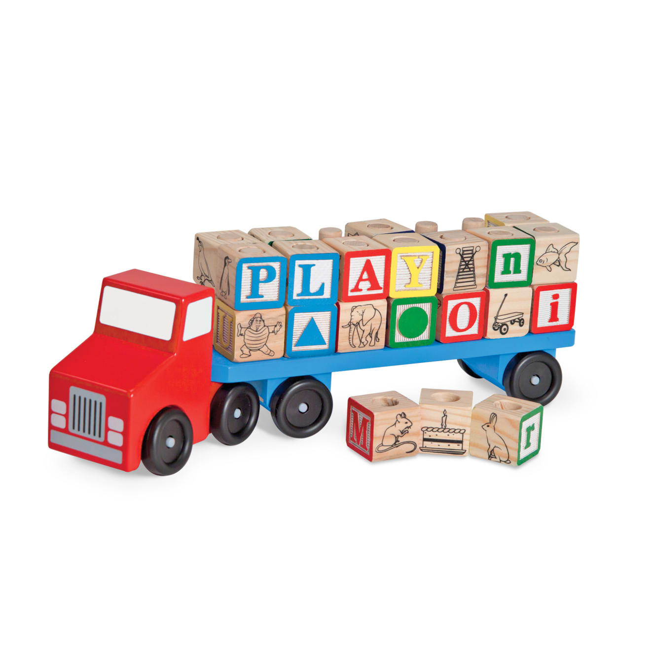 Wooden Alphabet Blocks Truck - Educational ABC Learning Toy for Toddlers - Perfect for Preschool Learning & Playtime Fun
