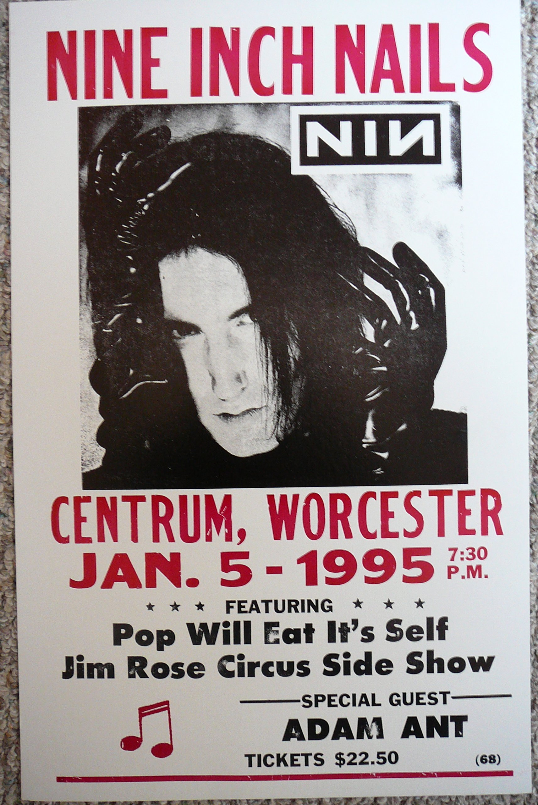 Vintage Nine Inch Nails Concert Poster - Rons Past and Present Limited Edition Music Memorabilia for Fans & Collectors | Perfect for Home Decor, Man Cave, Music Room & Gift Ideas