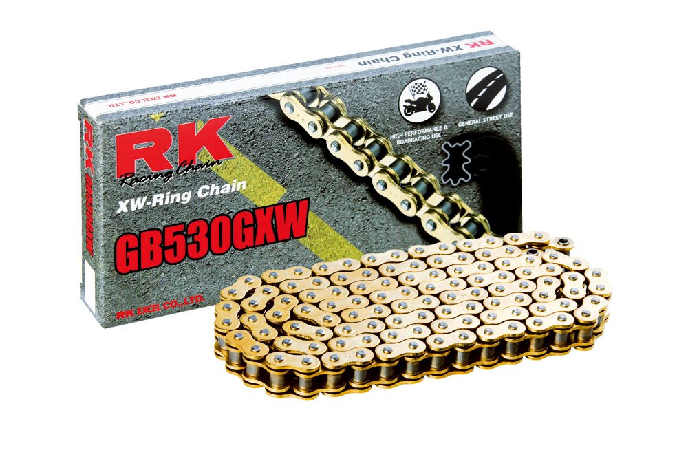 RK Racing Chain GB530GXW 110 Links Gold XW-Ring Motorcycle Chain with Master Link - Dirt Bike, ATV & Off-Road Vehicles Replacement Part