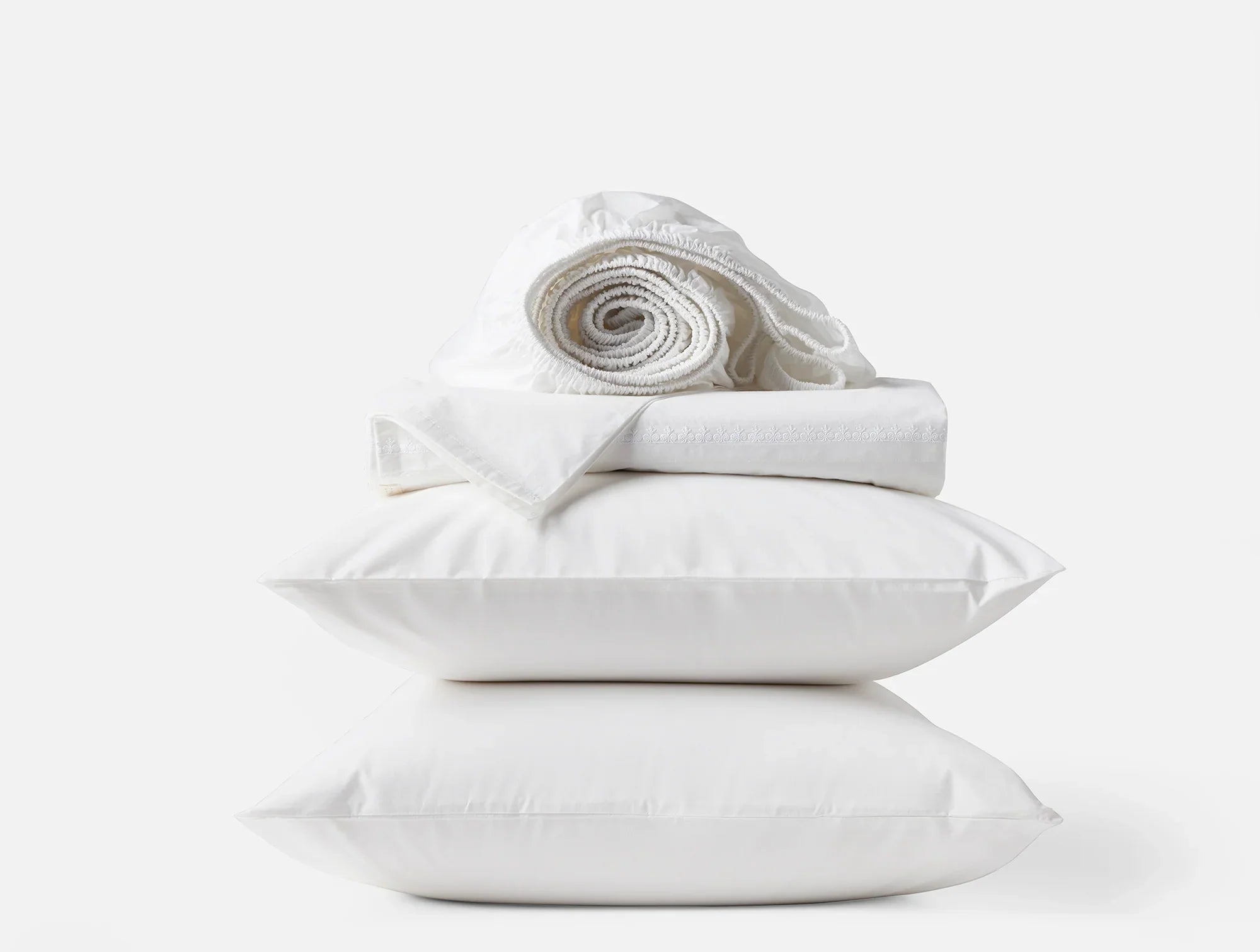Premium Organic Percale Sheet Set with Elegant Floret Embroidery - Ultra Soft & Breathable Bedding for Luxury Hotels & Master Bedrooms