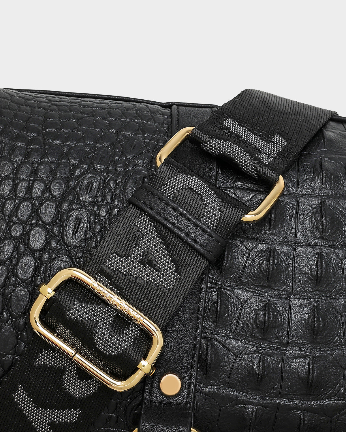 Apollo 2 Reptile Crossbody Bag - Black Vegan Leather Purse for Women | Perfect for Travel, Work & Everyday Use