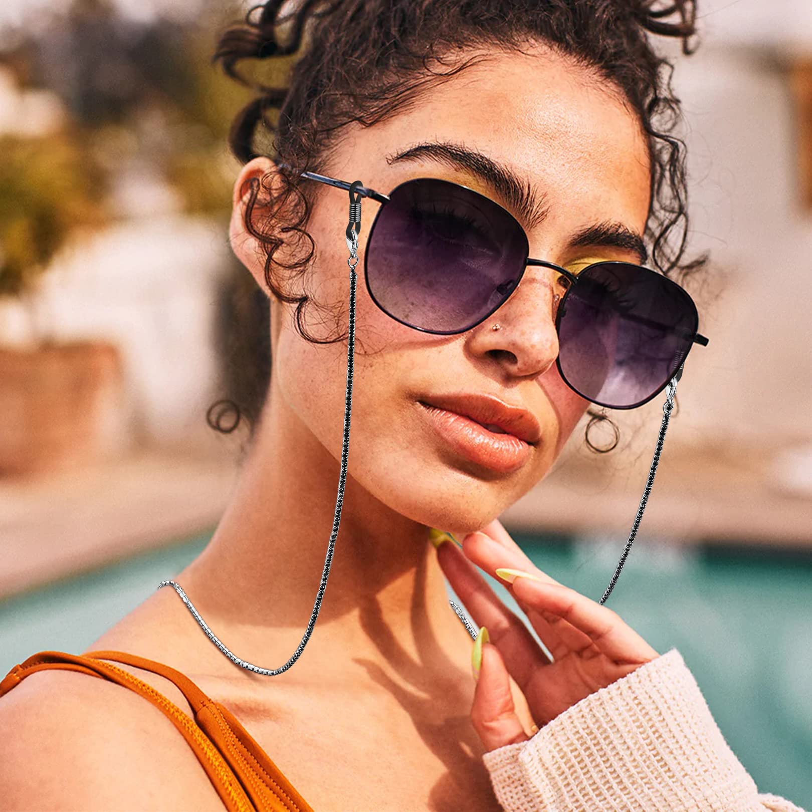 FOCALOOK Stylish Eyeglass Chains for Women - Adjustable Glasses Strap Lanyard for Reading Glasses & Sunglasses - Perfect for Mask Holder, Eyewear Accessories & Everyday Use