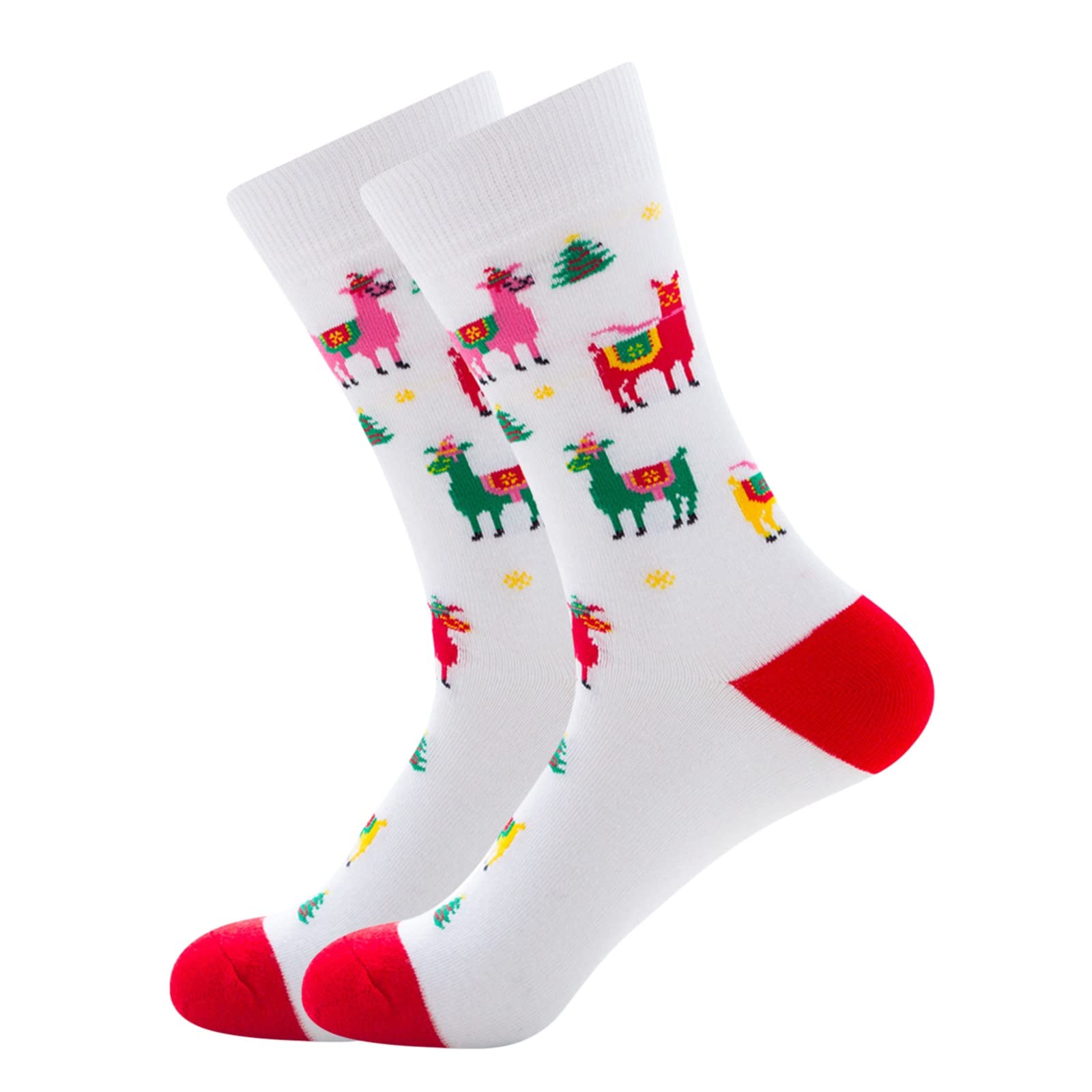 Warm Winter Cotton Santa Snowflake Socks for Men - 6 Pack Thermal Work Socks for Cold Weather, Christmas Gifts & Outdoor Activities