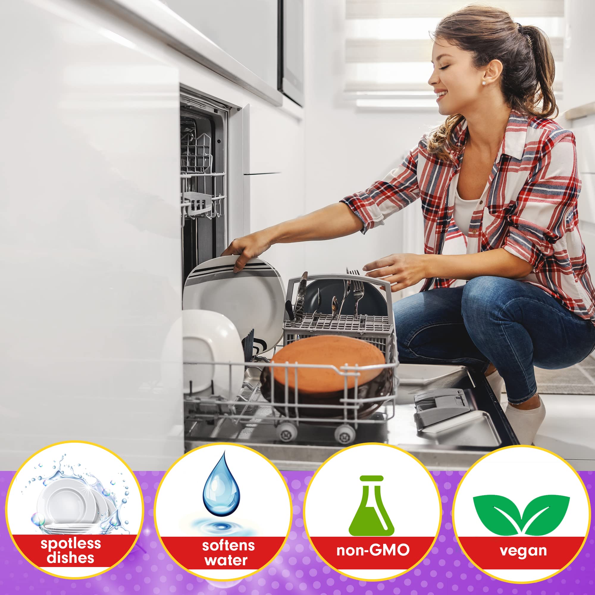 Zaltz Dishwasher Salt - Water Softener & Rinse Aid for Sparkling Clean Dishes, 4.4 lb Box with Easy-Pour Spout | Perfect for Hard Water Areas & Daily Dishwasher Maintenance