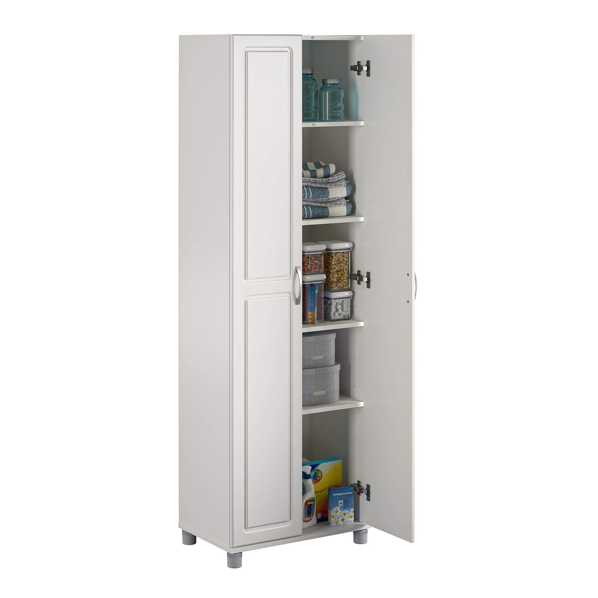 SystemBuild Evolution Kendall 24-Inch White Utility Storage Cabinet - Organize Home Office, Garage & Closet with Durable Storage Solution