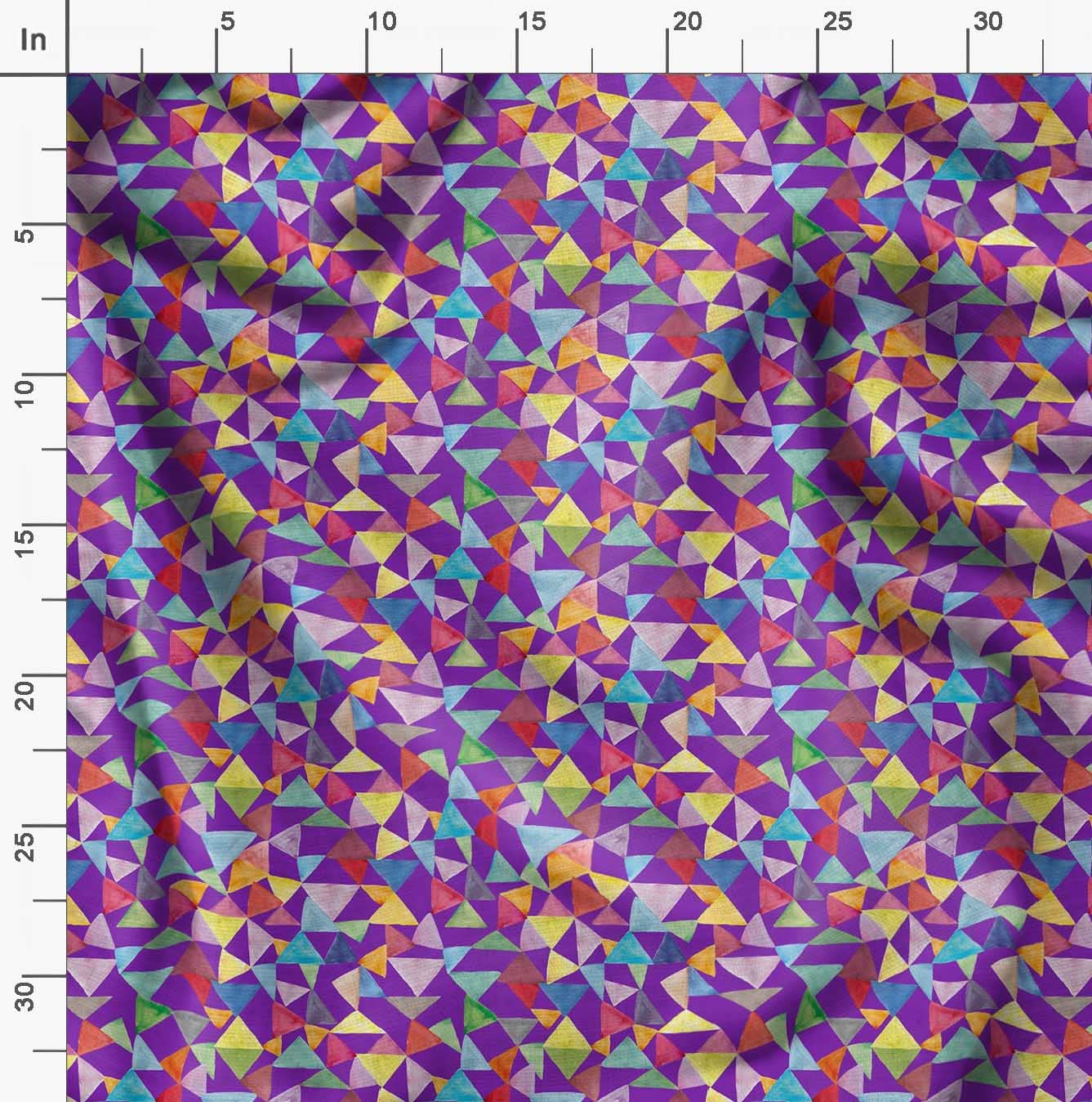 Soimoi Moss Georgette Brown Fabric by The Yard - 42 Inch Wide Geometric Print Fabric for DIY Crafts, Dresses & Home Decor | Triangle Pattern Chic Fabric for Sewing Projects & Fashion Design