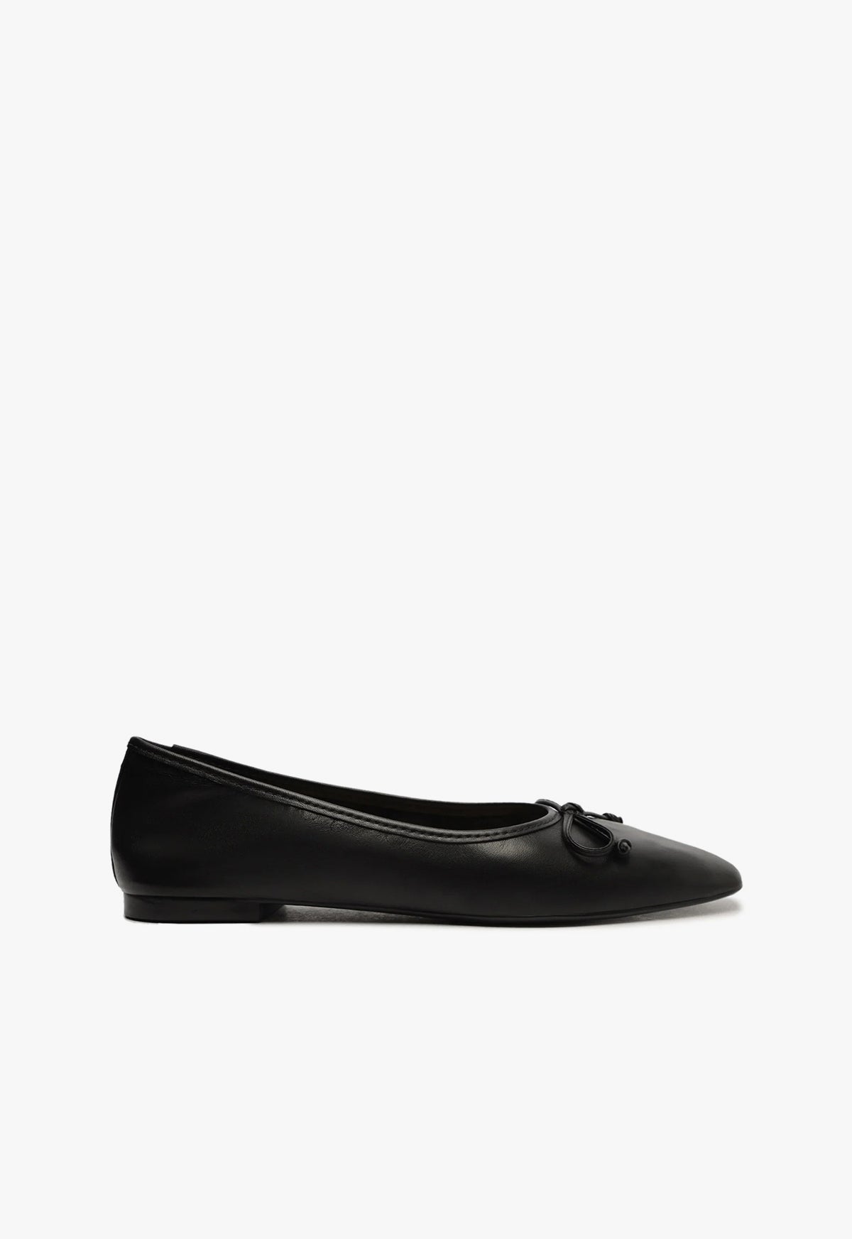 Arissa Women's Black Leather Ballet Flats - Comfortable Slip-On Shoes for Work, Travel & Casual Wear