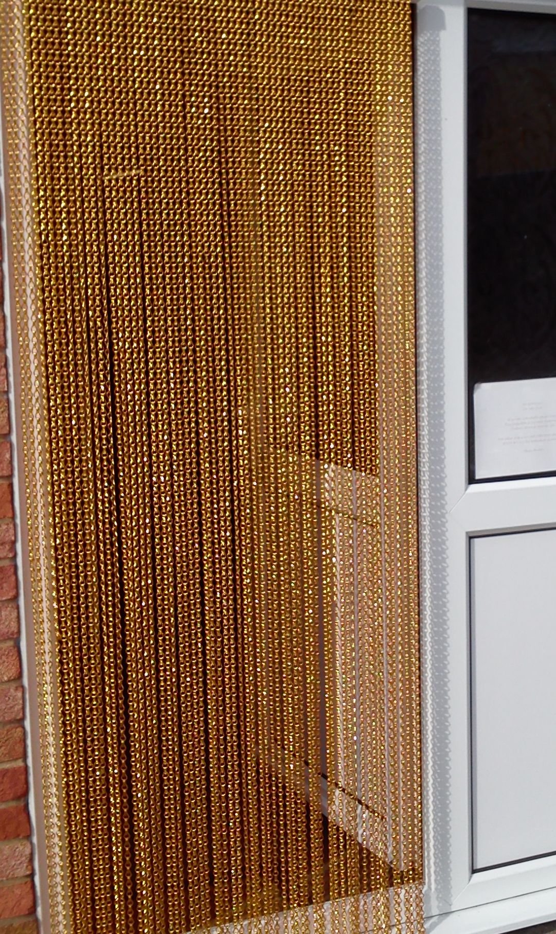Premium 90cm Wide Gold Aluminum Insect Screen - Holland Plastics Original Brand | Fly Screen, Chain Screen, Bug Blind for Windows & Doors | Durable & Stylish Home Protection