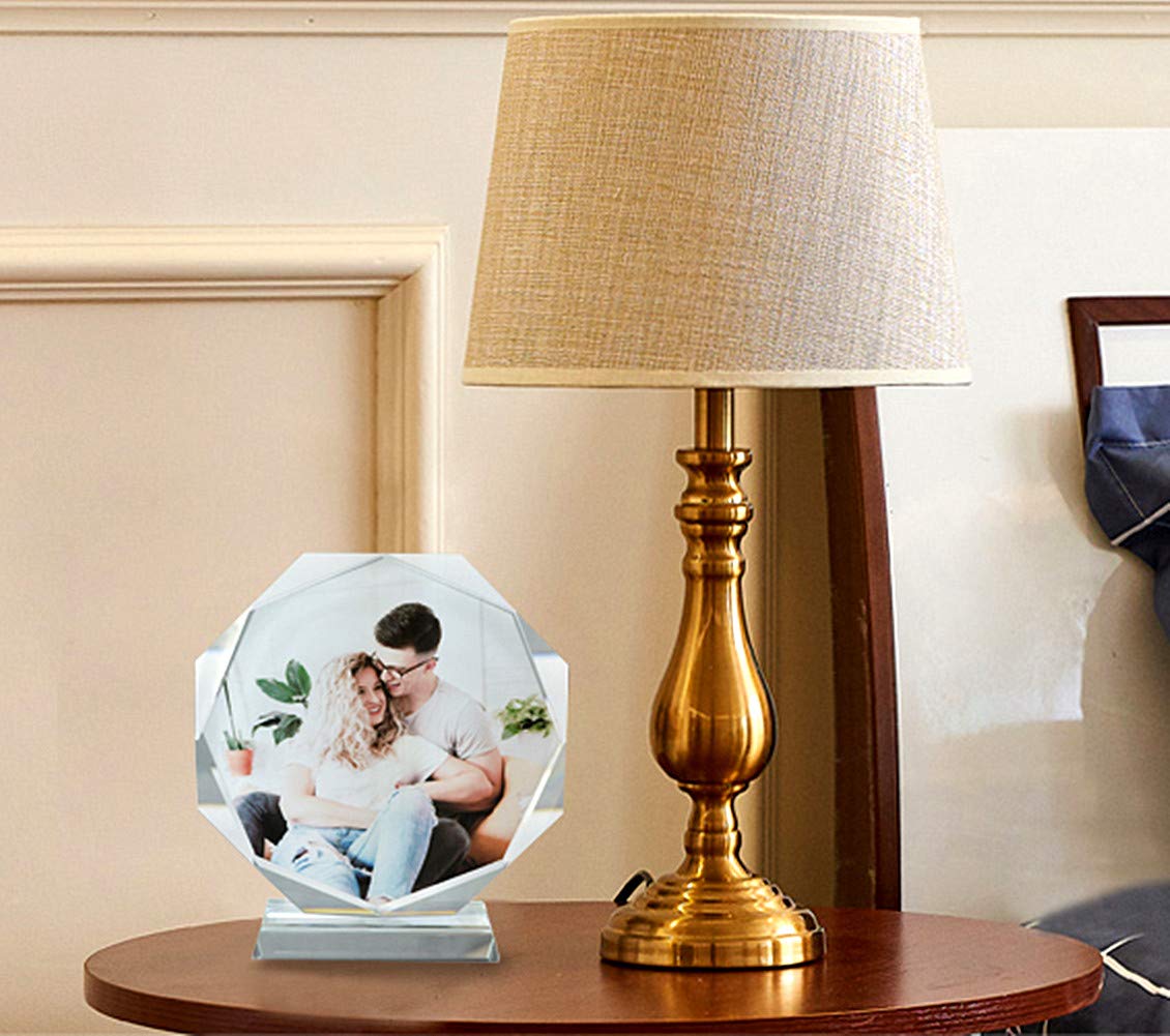 Personalized Crystal Glass Photo Frame - Custom Engraved Desktop Decor for Birthdays, Weddings, Anniversaries | Unique Gift for Wife, Husband, Couples, Girlfriend, Friends & Kids | Perfect for Home, Office & Special Occasions