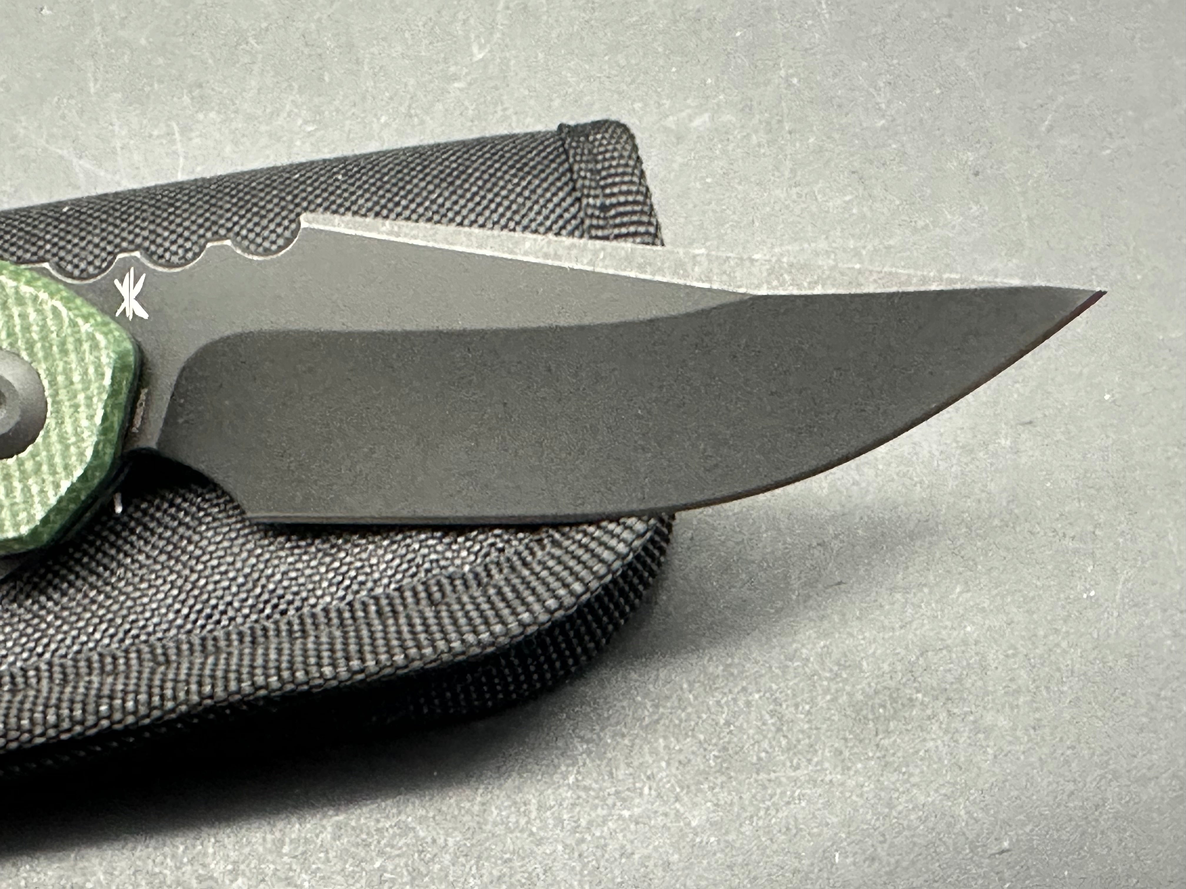 CIVIVI BLUETICK Folding Pocket Knife - Green Canvas Micarta Handle, 14C28N Steel Drop Point Blade, Plain Edge with Black Stonewash Finish (Model C23050-3) - Perfect for Camping, Hiking & Everyday Carry (EDC)