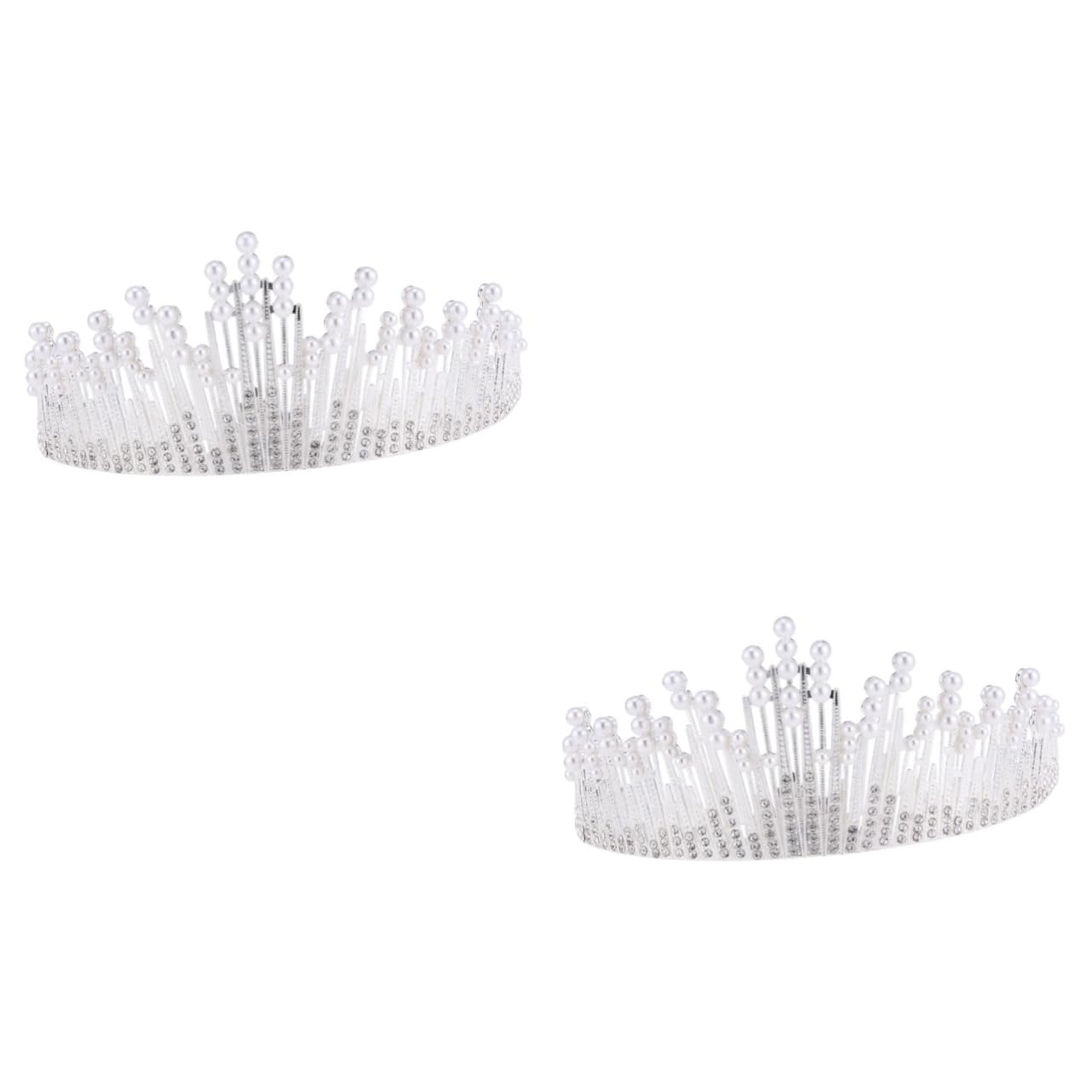 2pcs Elegant Rhinestone & Pearl Bridal Tiara Headpiece - Wedding Hair Crown for Women Bride, Perfect for Bridal Shower, Ceremony & Reception Accessories