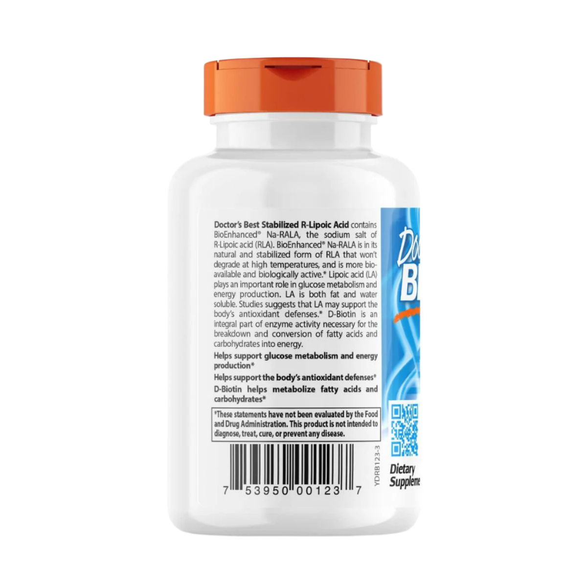 Doctor's Best Stabilized R-Lipoic Acid 100mg with BioEnhanced Na-RALA - 60 Vegan Capsules for Antioxidant Support & Blood Sugar Balance - Perfect for Daily Wellness & Anti-Aging Supplement Routine