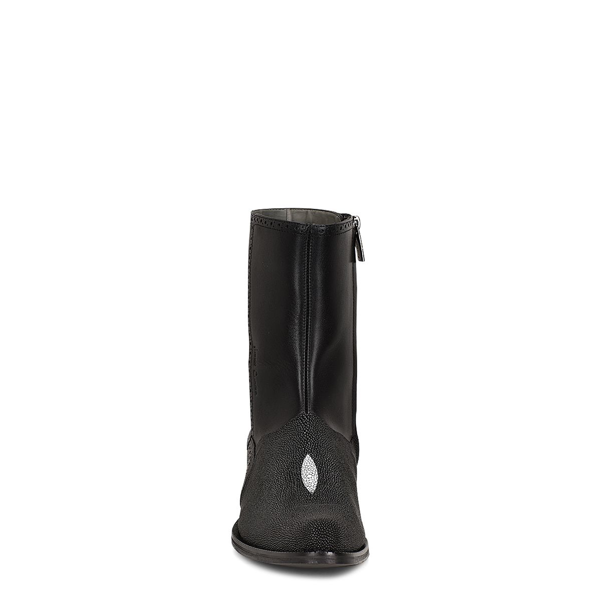 Franco Cuadra Men's Black Casual Stingray Skin Ankle Boots - 827MTTS - Stylish & Comfortable for Everyday Wear, Office, and Night Out