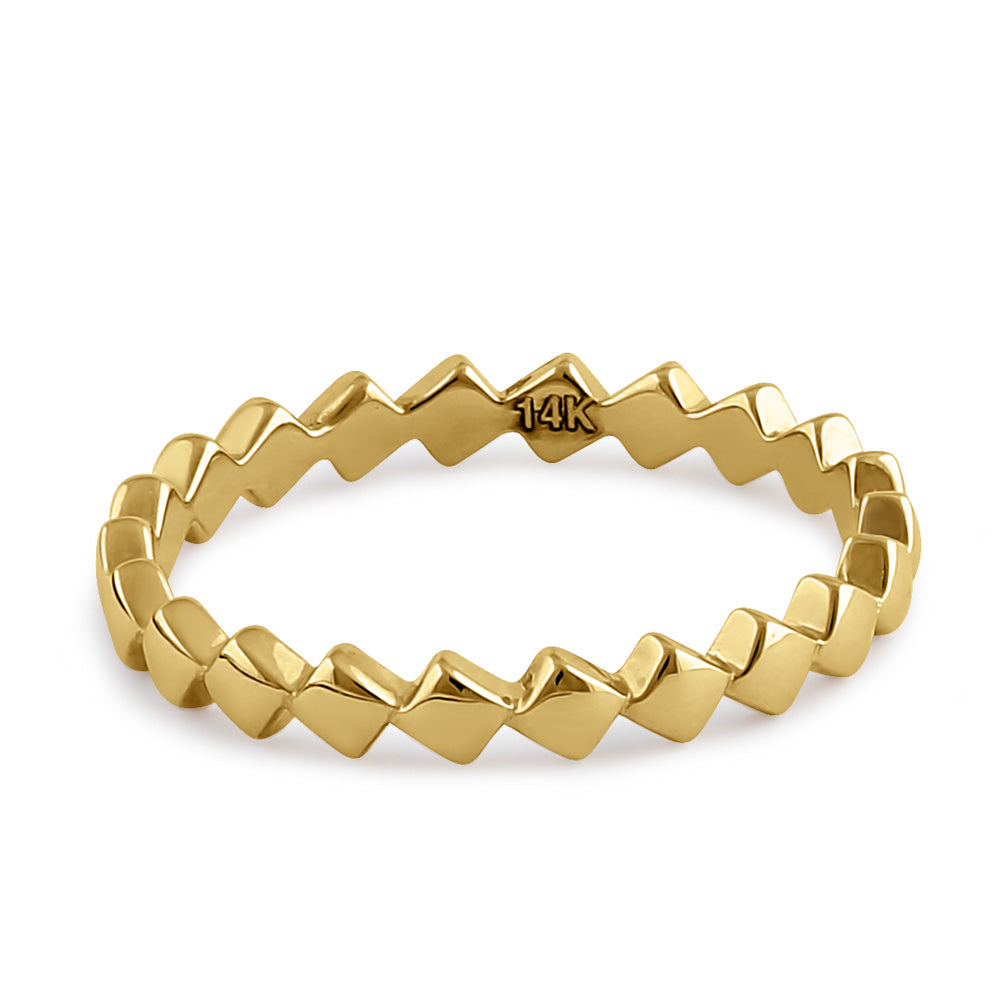 14K Yellow Gold Diamond Cut Wedding Band Ring for Women - Elegant Stackable Ring for Bridal, Anniversary, or Everyday Wear